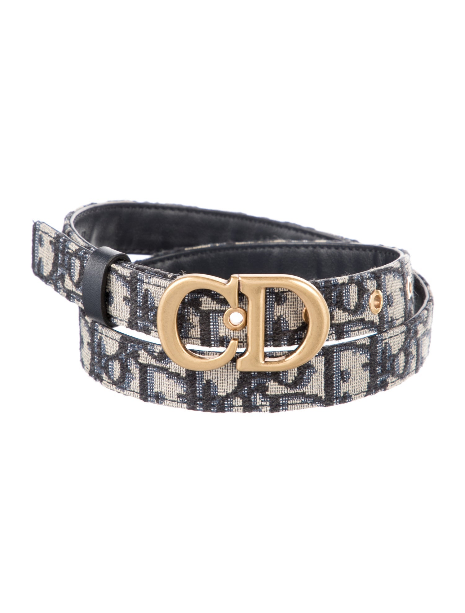 Christian Dior Oblique Jacquard Skinny Waist Belt