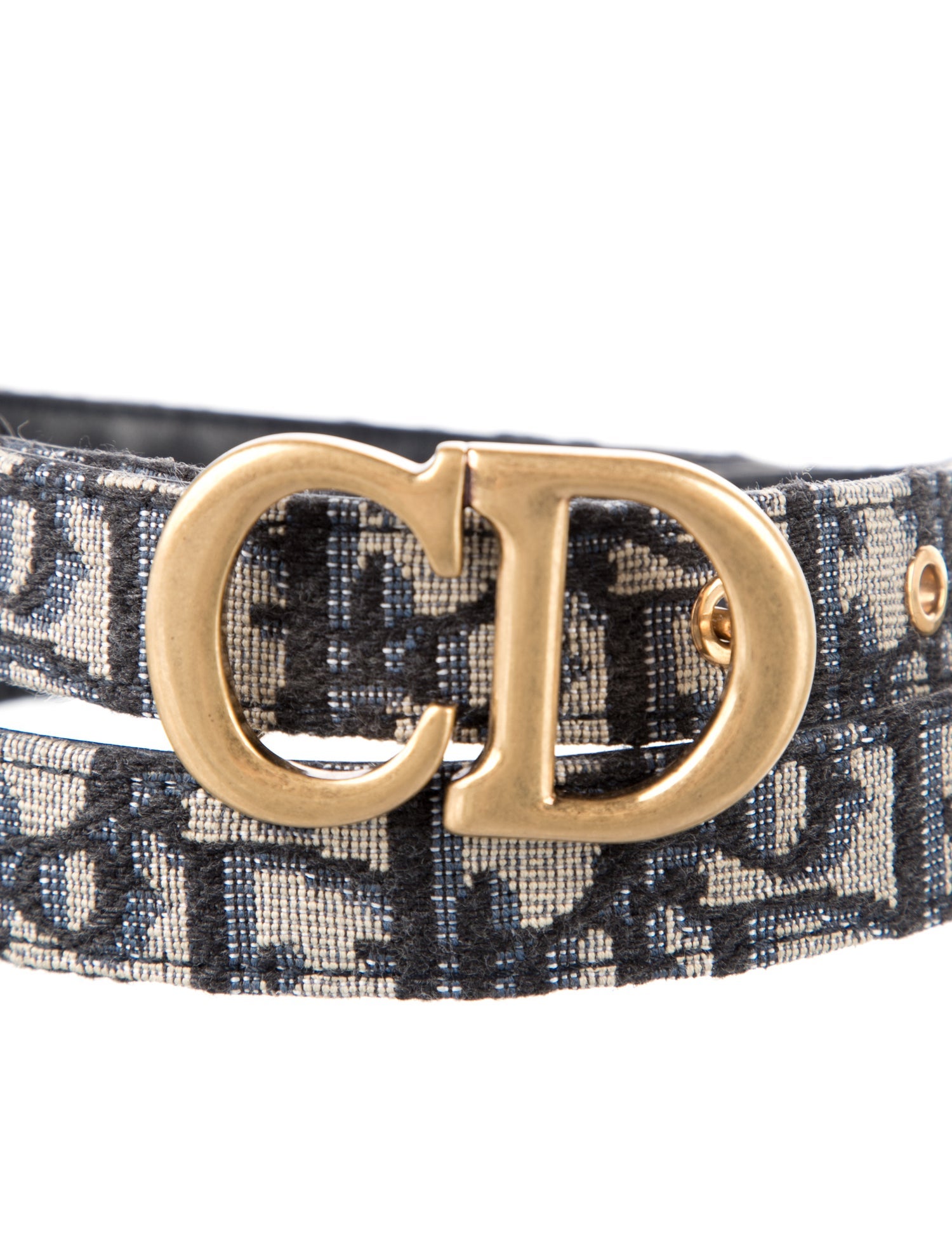 Christian Dior Oblique Jacquard Skinny Waist Belt