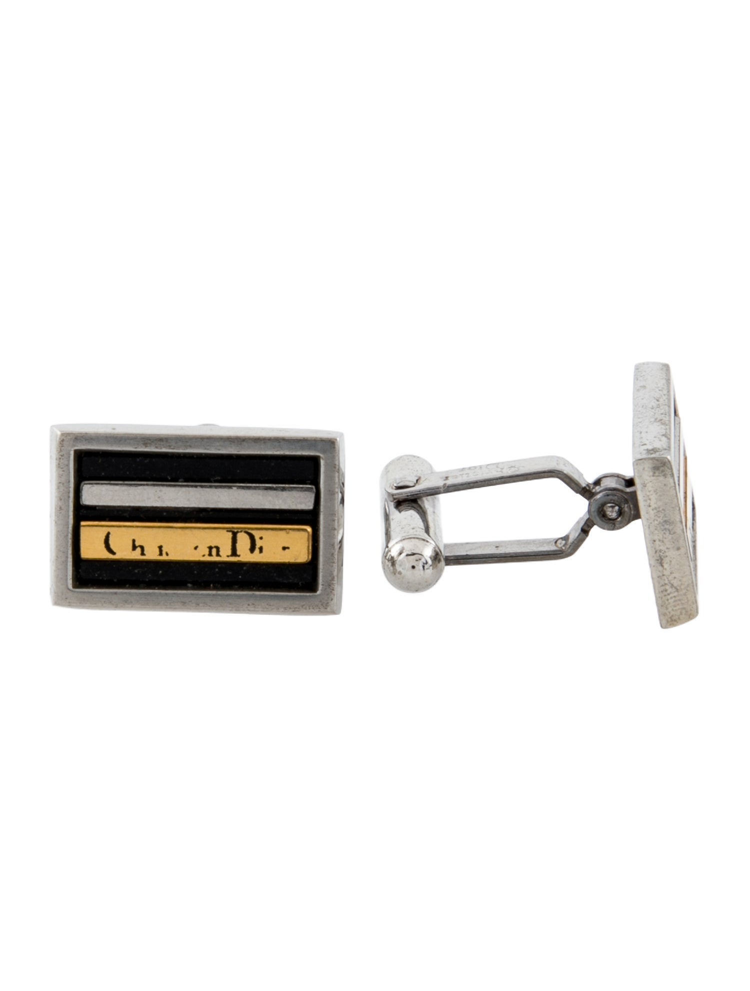 Christian Dior Two-Tone Cufflinks