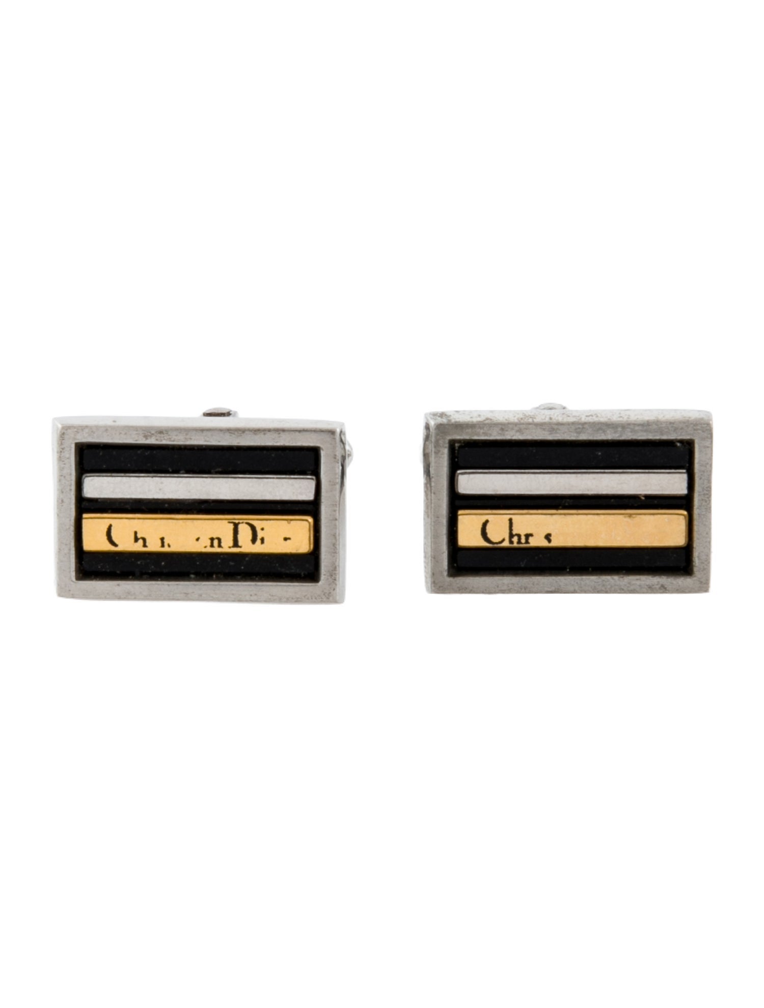 Christian Dior Two-Tone Cufflinks