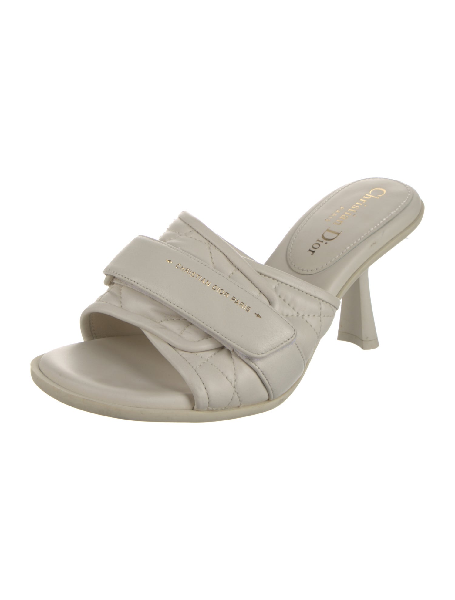 Christian Dior Cannage Pattern Leather Slides