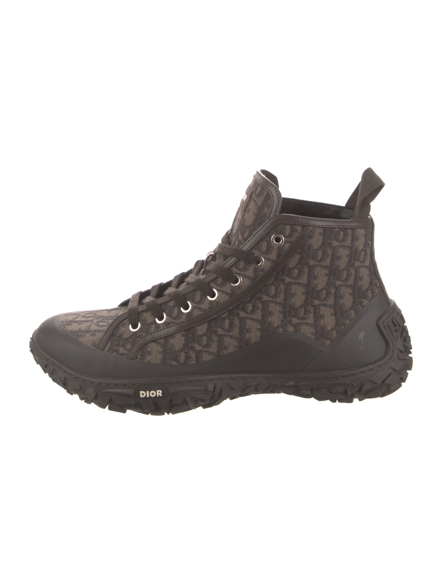 Christian Dior Oblique Jacquard Canvas Hiking Boots