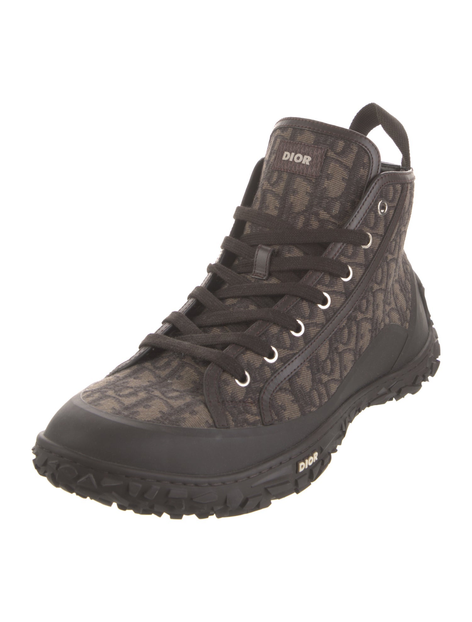 Christian Dior Oblique Jacquard Canvas Hiking Boots