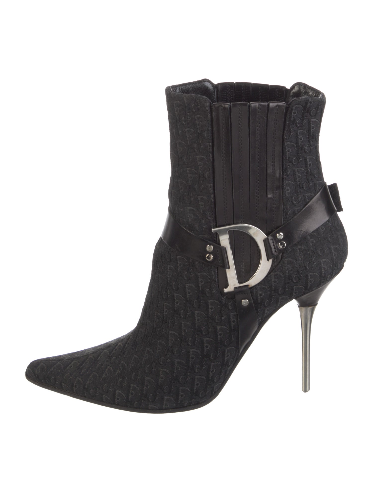 Christian Dior Diorissimo Pattern Canvas Sock Boots