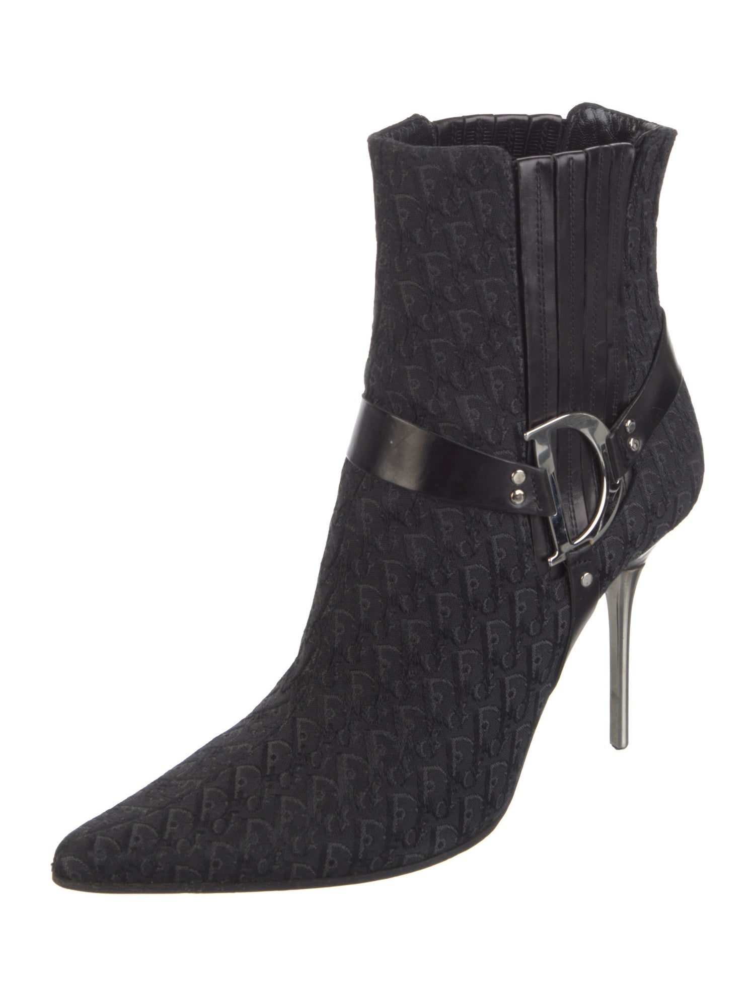 Christian Dior Diorissimo Pattern Canvas Sock Boots