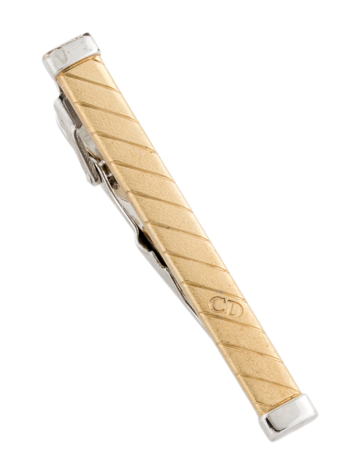 Christian Dior Vintage Two-Tone CD Tie Clip