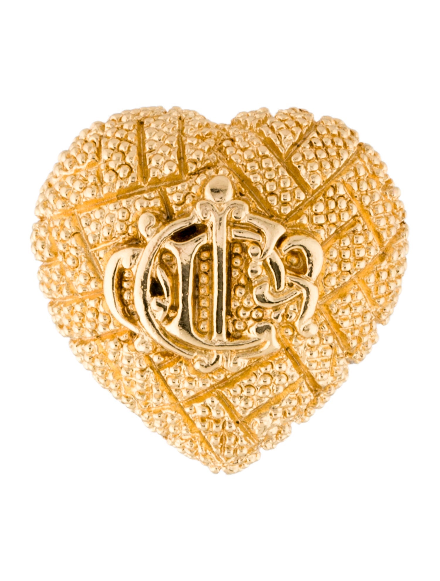 Christian Dior Vintage Crest Heart Brooch