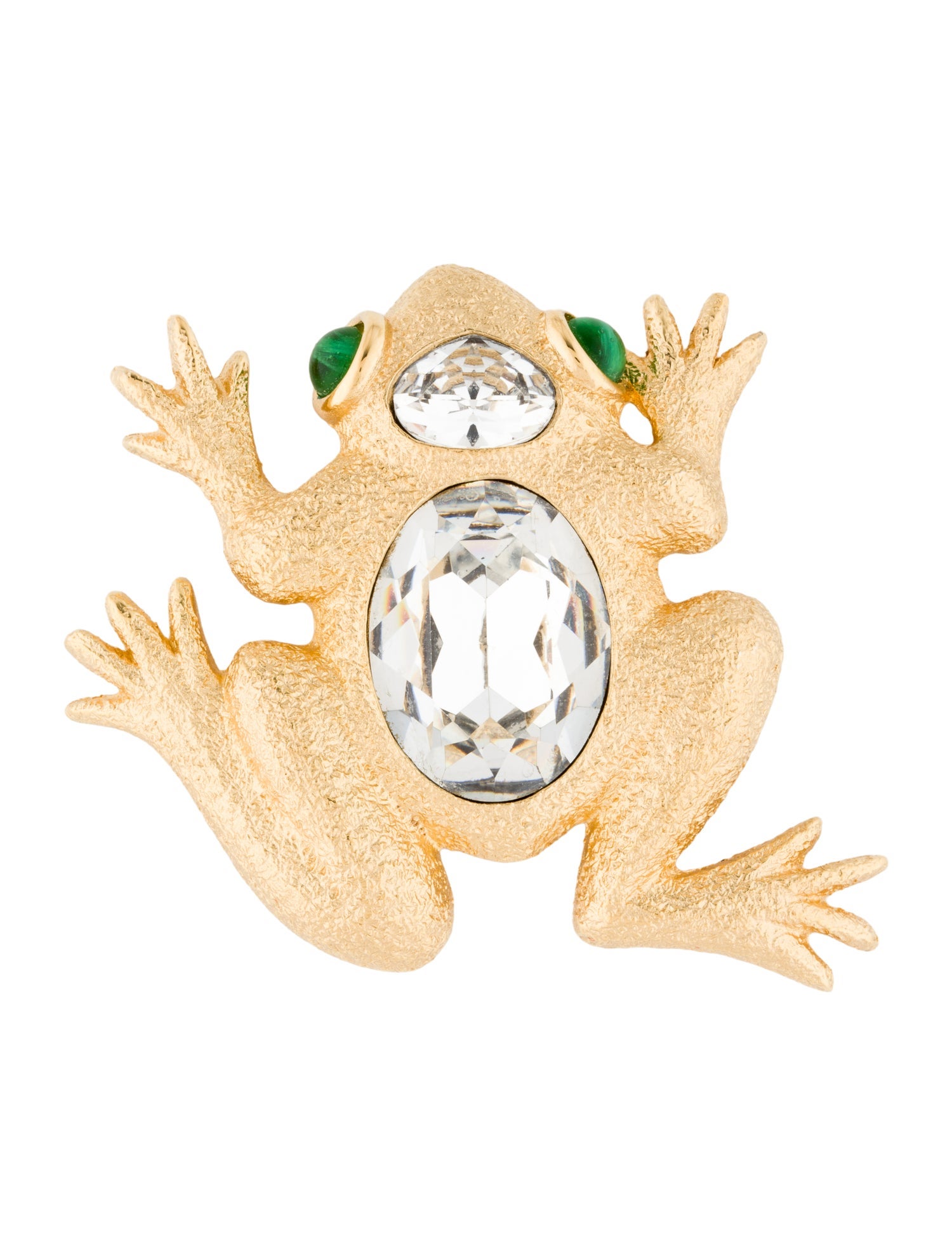 Christian Dior Vintage Crystal Frog Brooch
