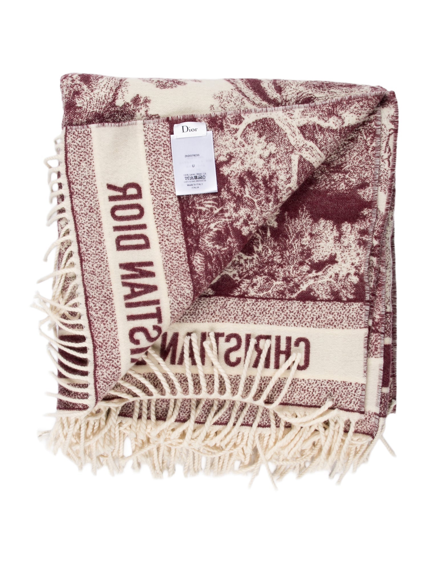 Christian Dior Toile de Jouy Throw Blanket