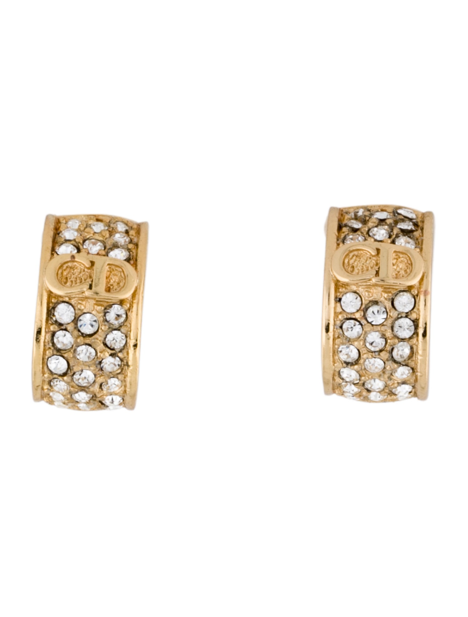Christian Dior Vintage Crystal Clip-On Earrings
