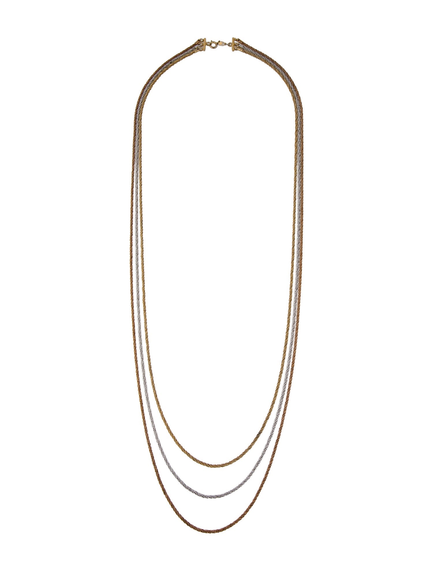 Christian Dior Vintage Tri-Color Multistrand Necklace