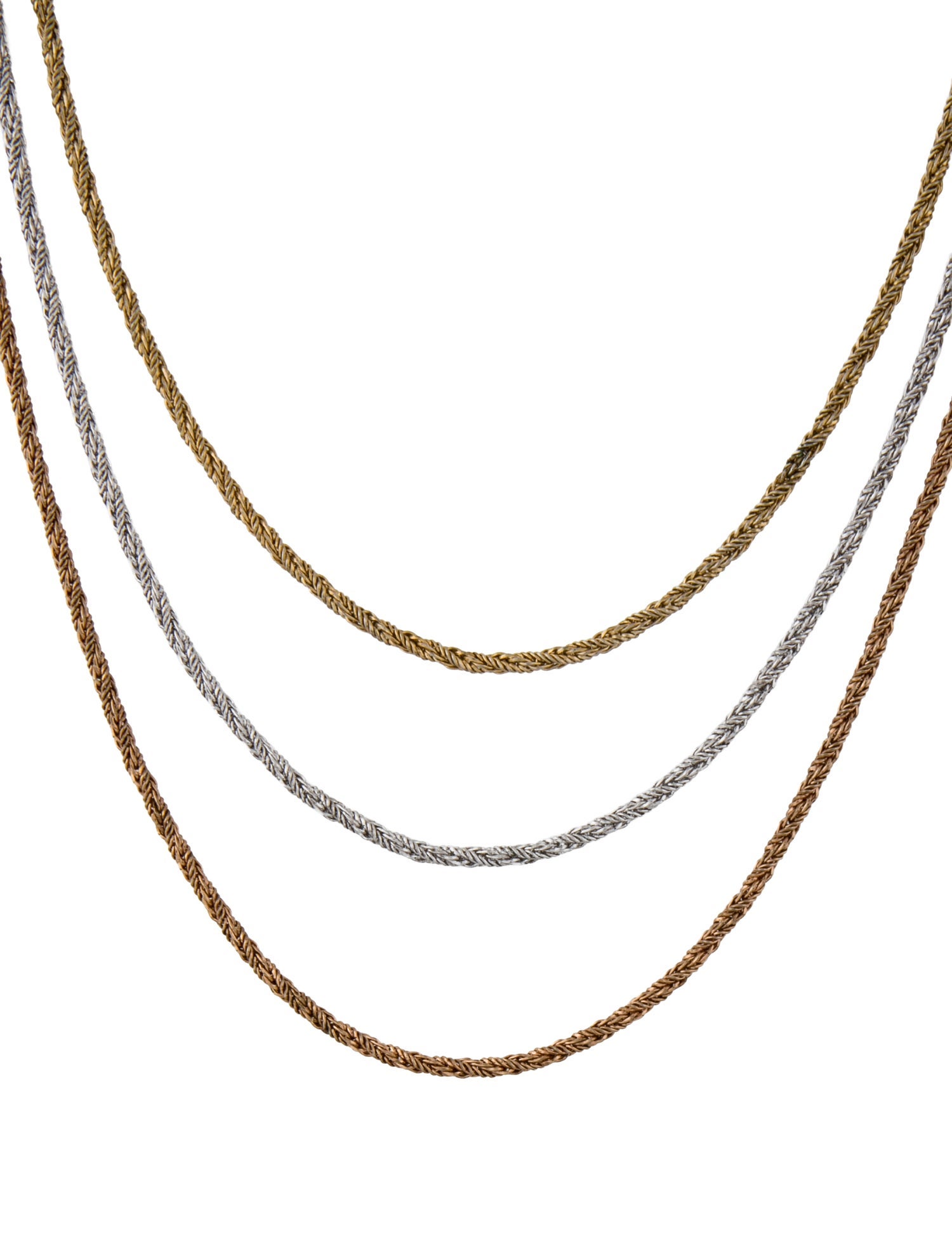 Christian Dior Vintage Tri-Color Multistrand Necklace