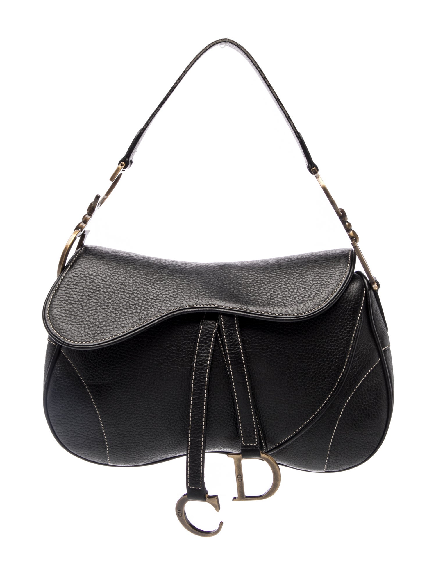 Christian Dior Leather Vintage Double Saddle