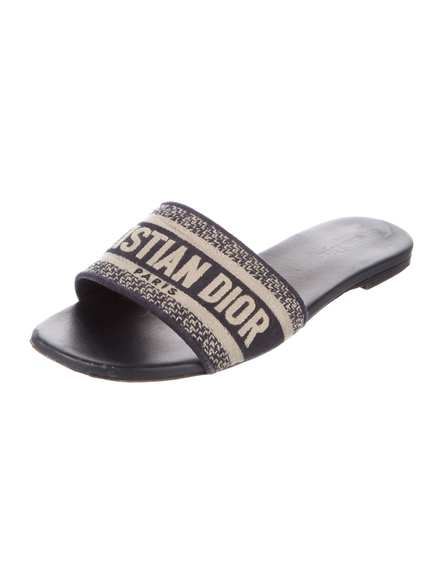 Christian Dior Leather Printed Slides