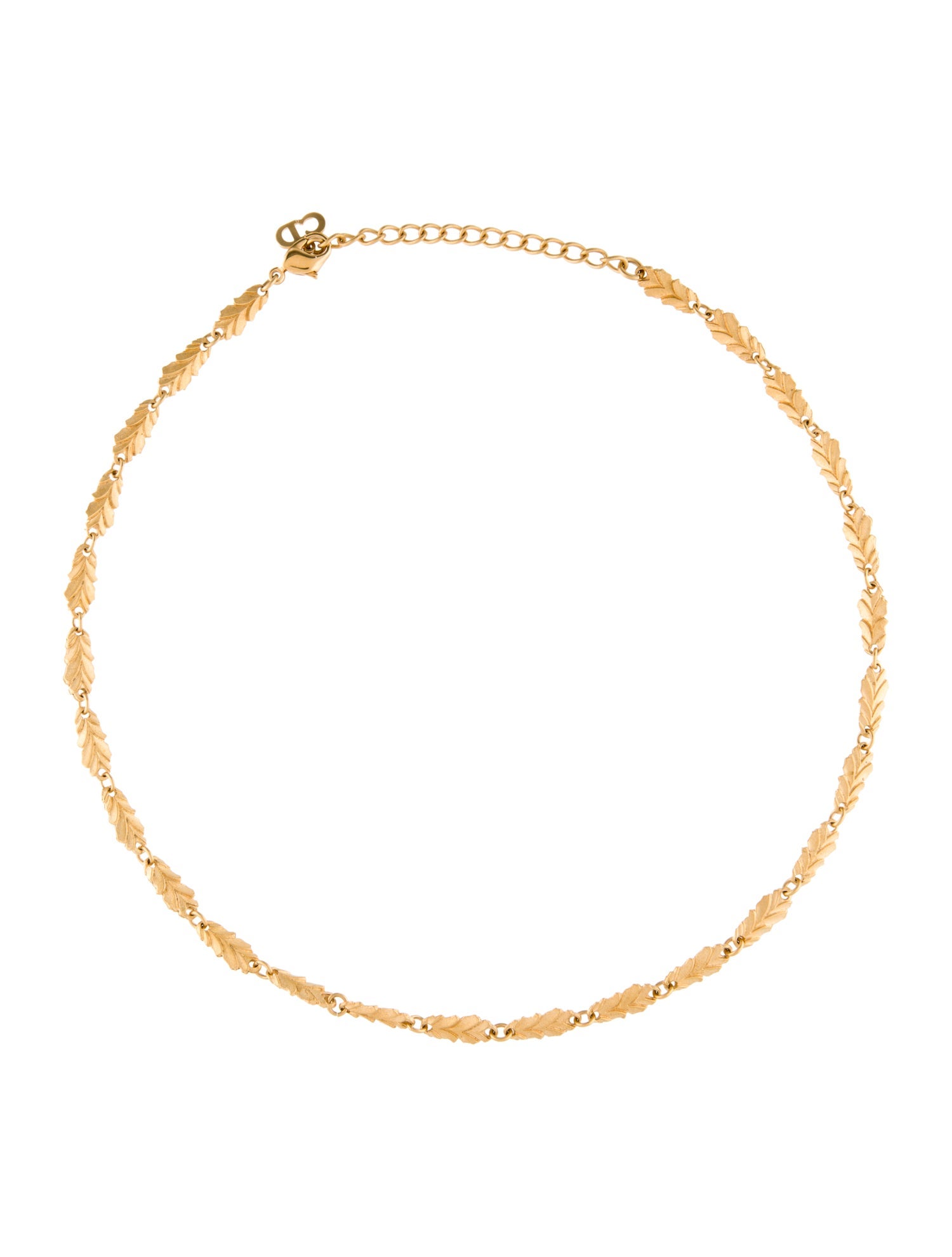 Christian Dior Vintage Leaf Chain Necklace