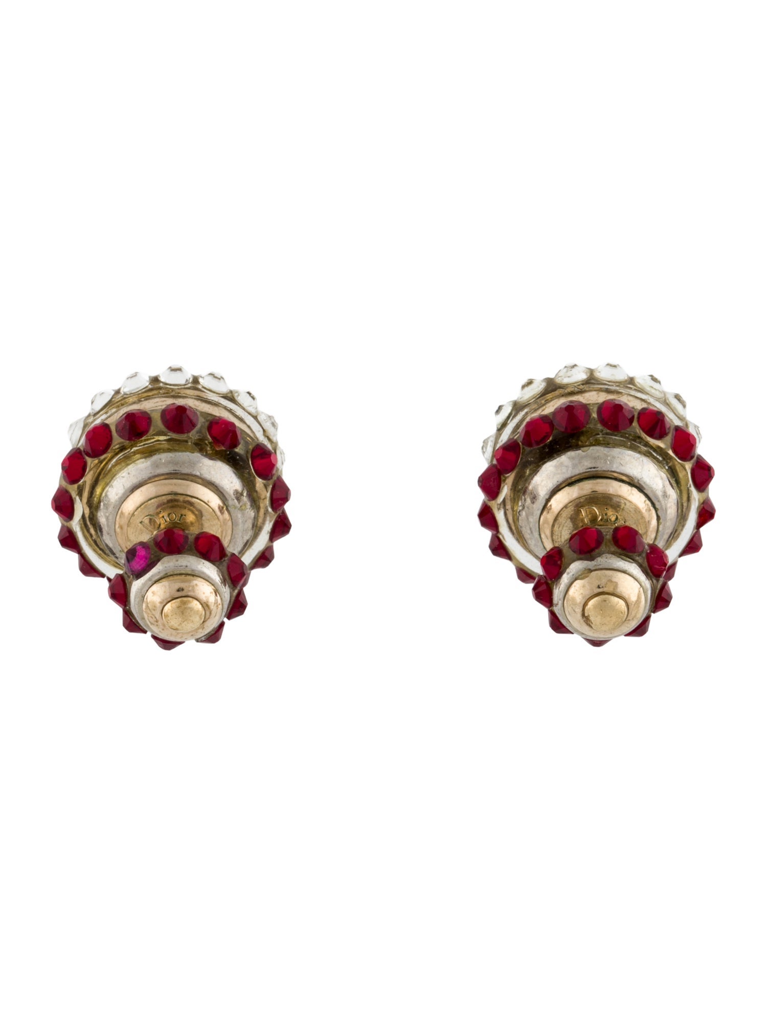 Christian Dior Crystal Tribales Stud Earrings