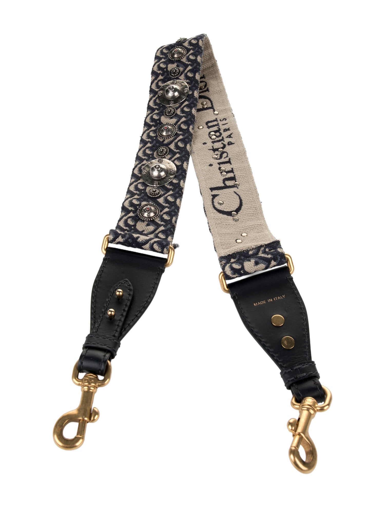 Christian Dior Blue Tan Pattern Nylon Christian Dior Shoulder Strap