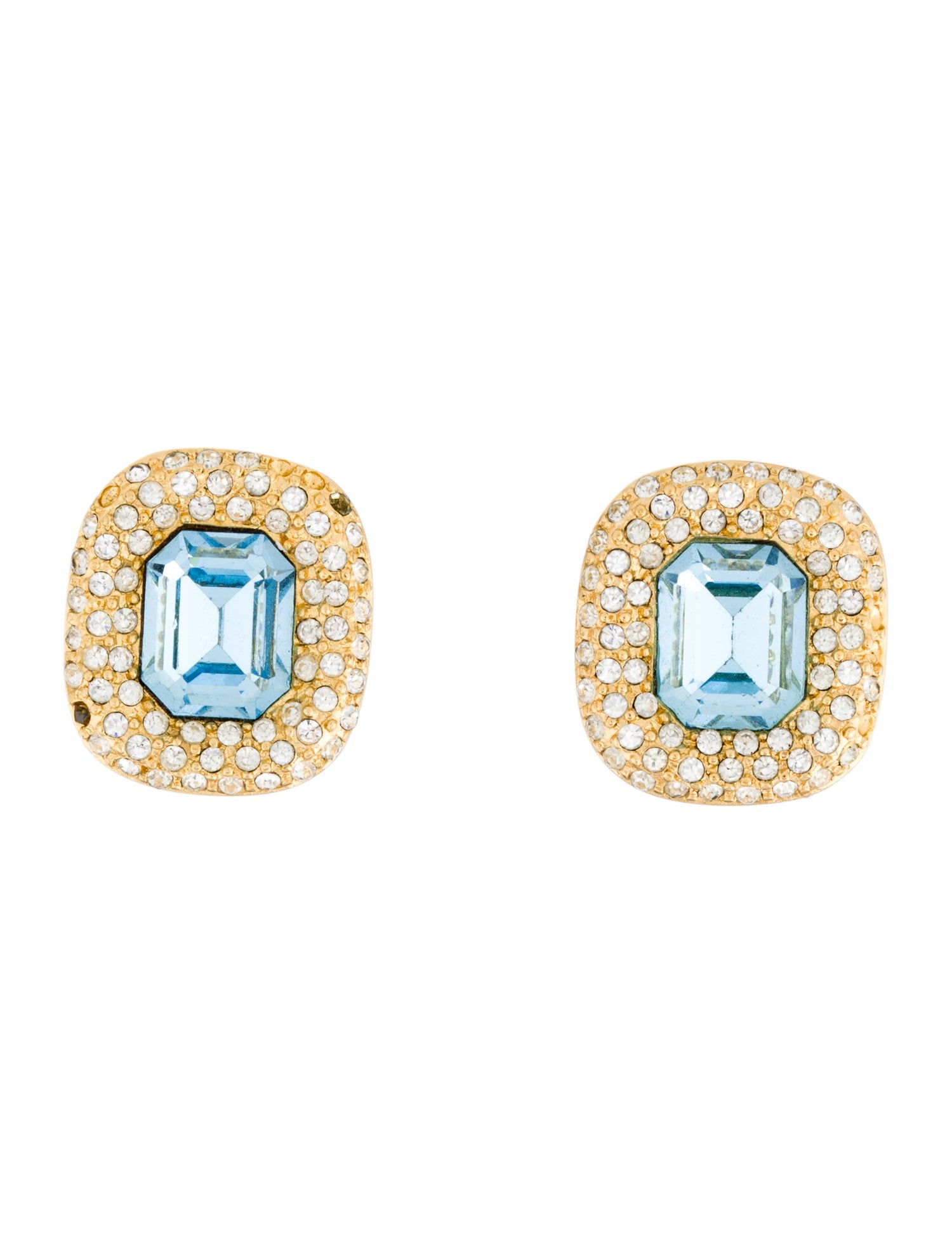 Christian Dior Vintage Crystal Clip-On Earrings