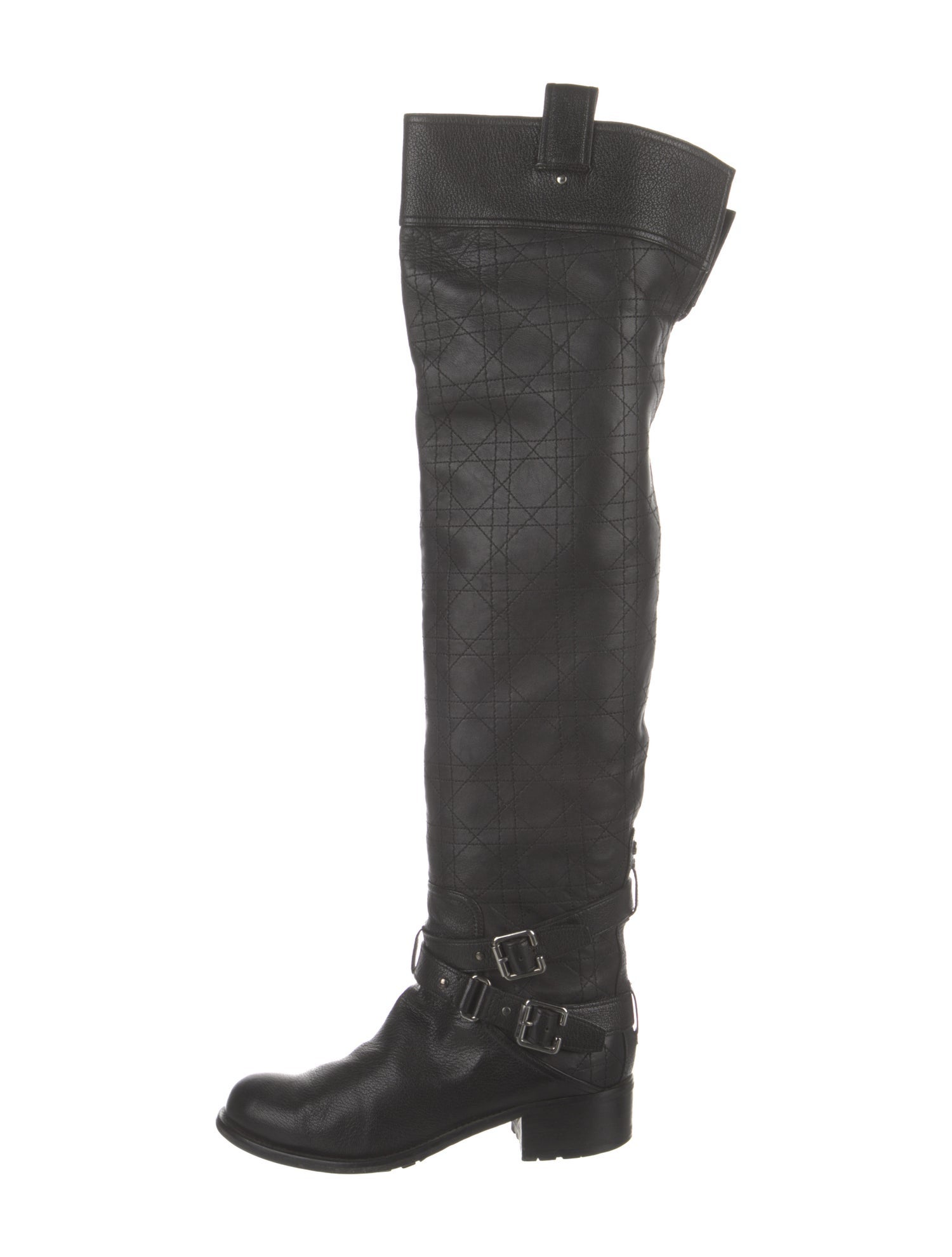 Christian Dior Cannage Pattern Leather Boots