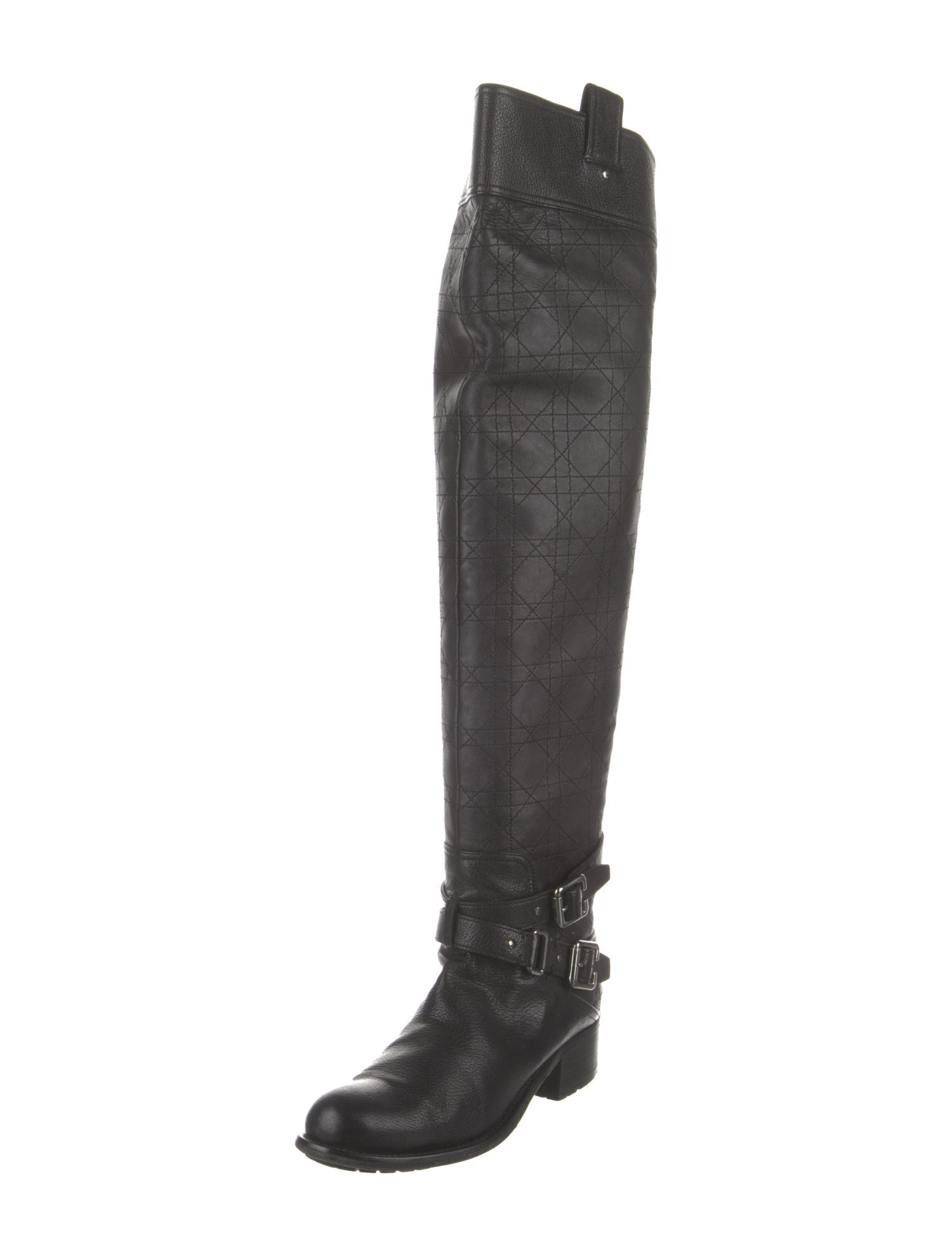 Christian Dior Cannage Pattern Leather Boots