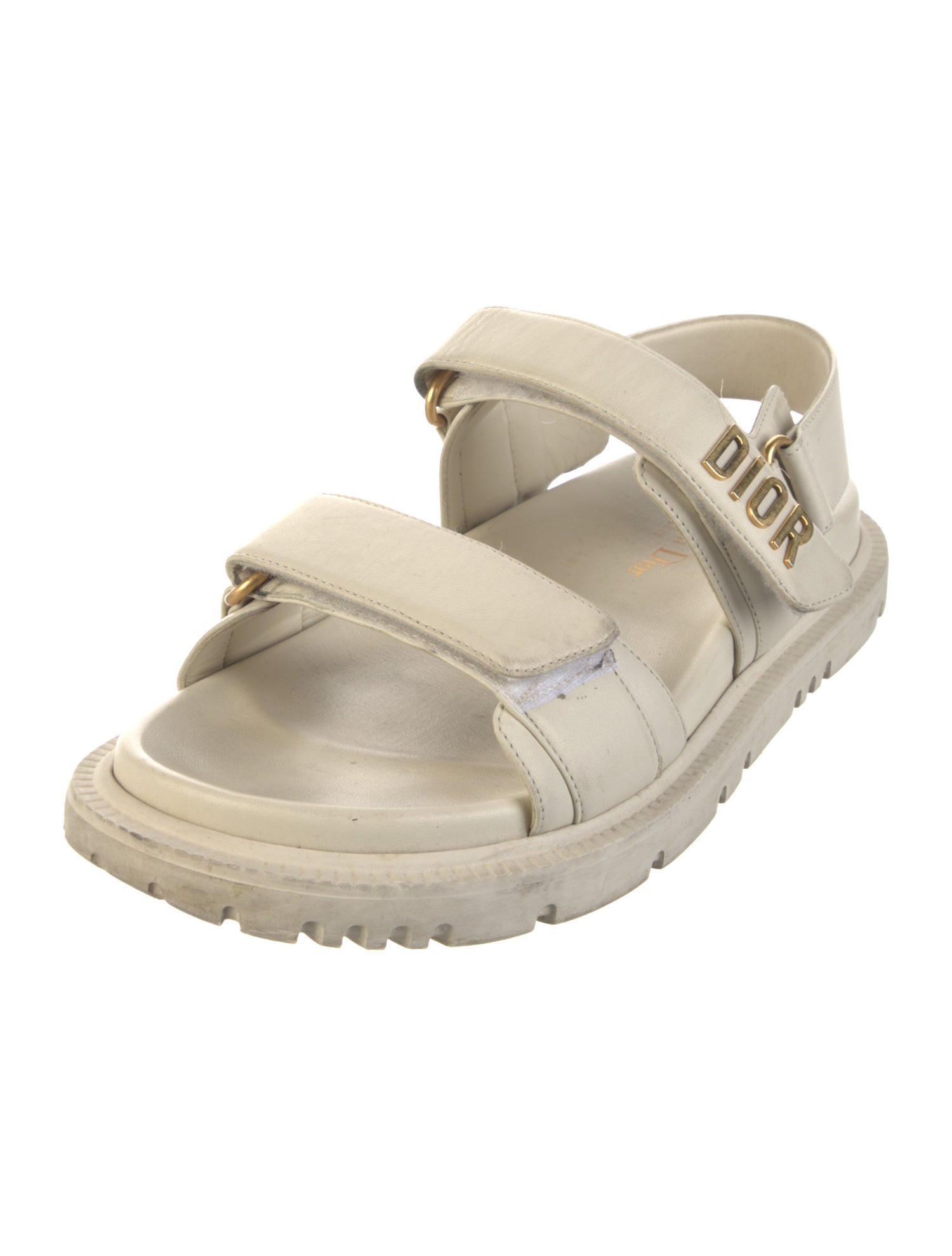 Christian Dior Signature Logo Leather Slingback Sandals