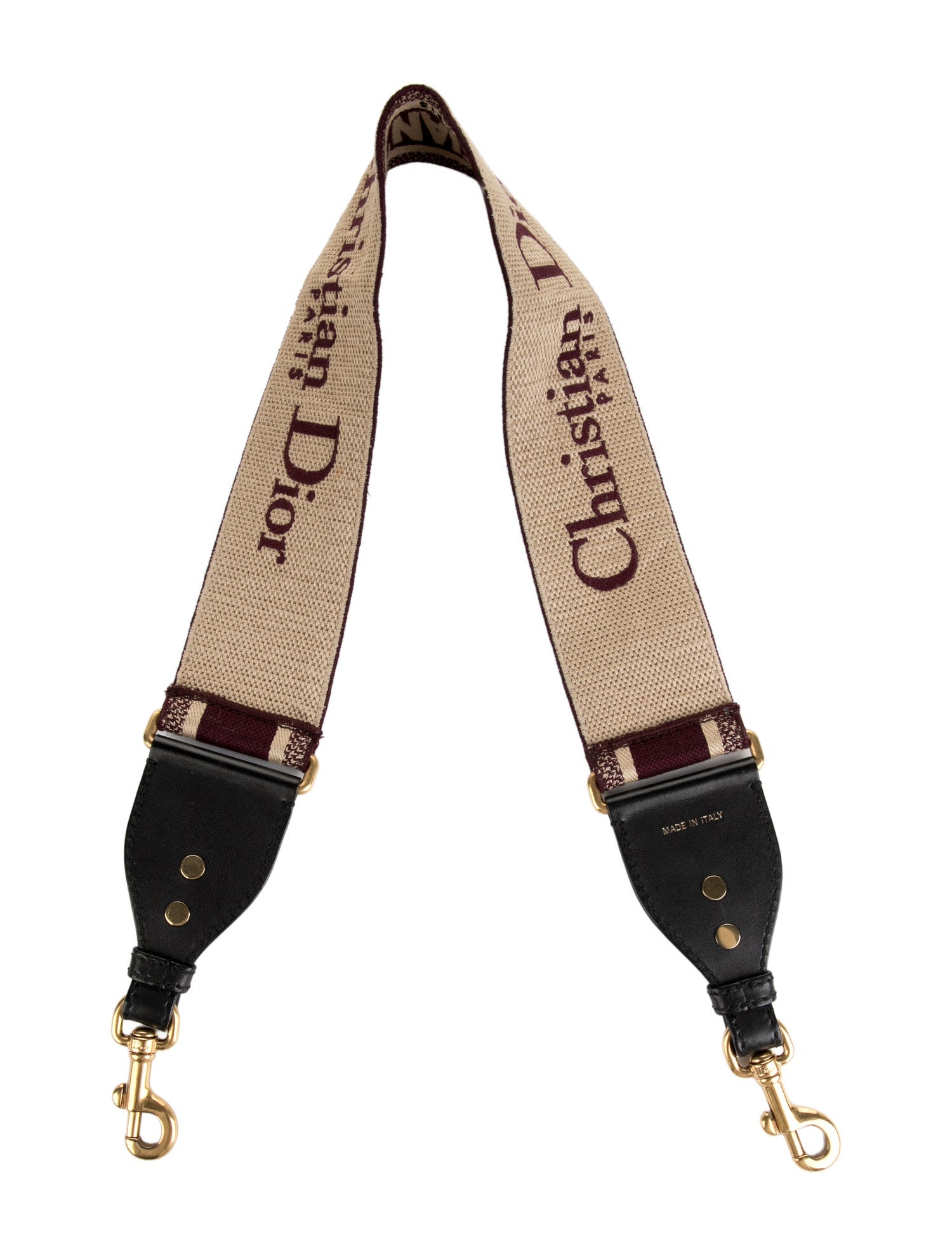 Christian Dior Canvas Gold-Tone Bag Strap