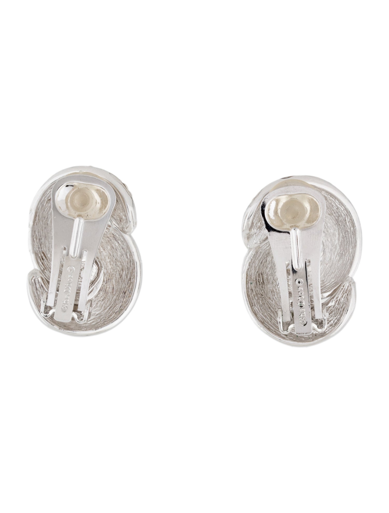 Christian Dior Vintage Crystal & Enamel Clip-On Earrings