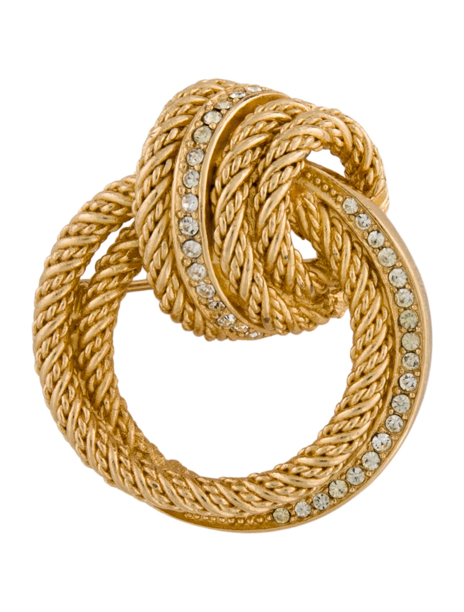 Christian Dior Vintage Crystal Rope Pin Brooch