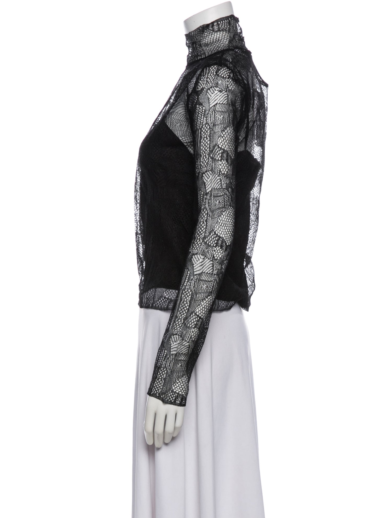 Christian Dior Lace Pattern Turtleneck Top