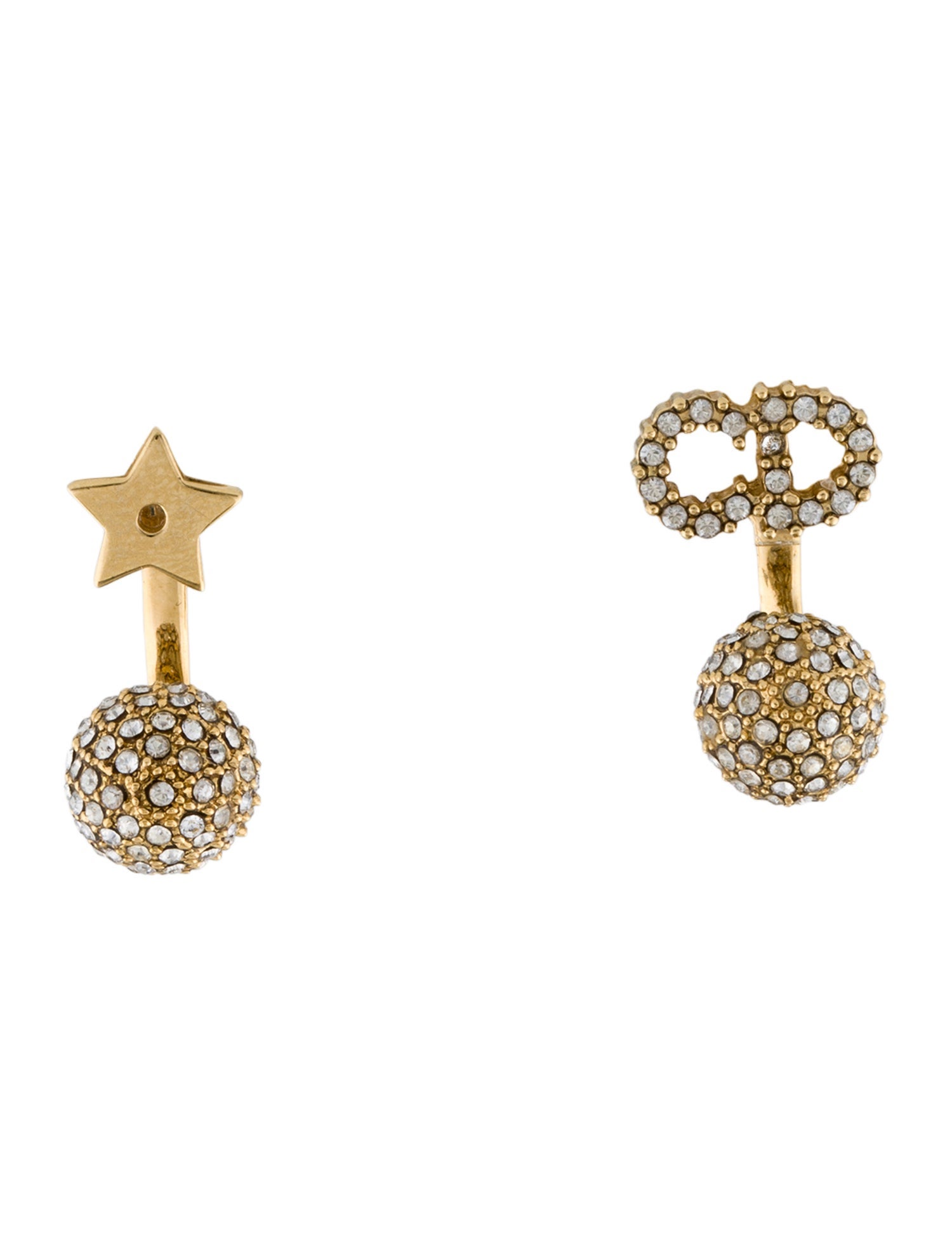 Christian Dior Crystal La Petite Tribale Stud Earrings
