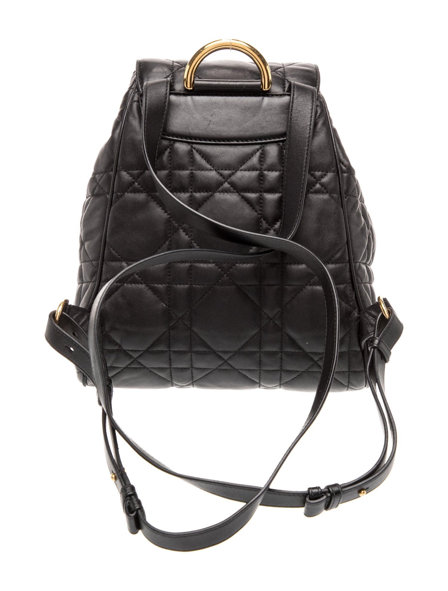 Dior Cannage Backpack Black Leather Gold Christian Dior Cannage Caro Medium 2025 - Black Backpacks  main image 2
