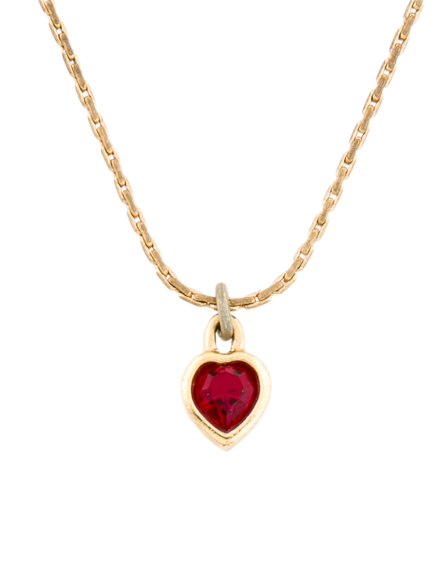 Christian Dior Vintage Crystal Heart Pendant Necklace