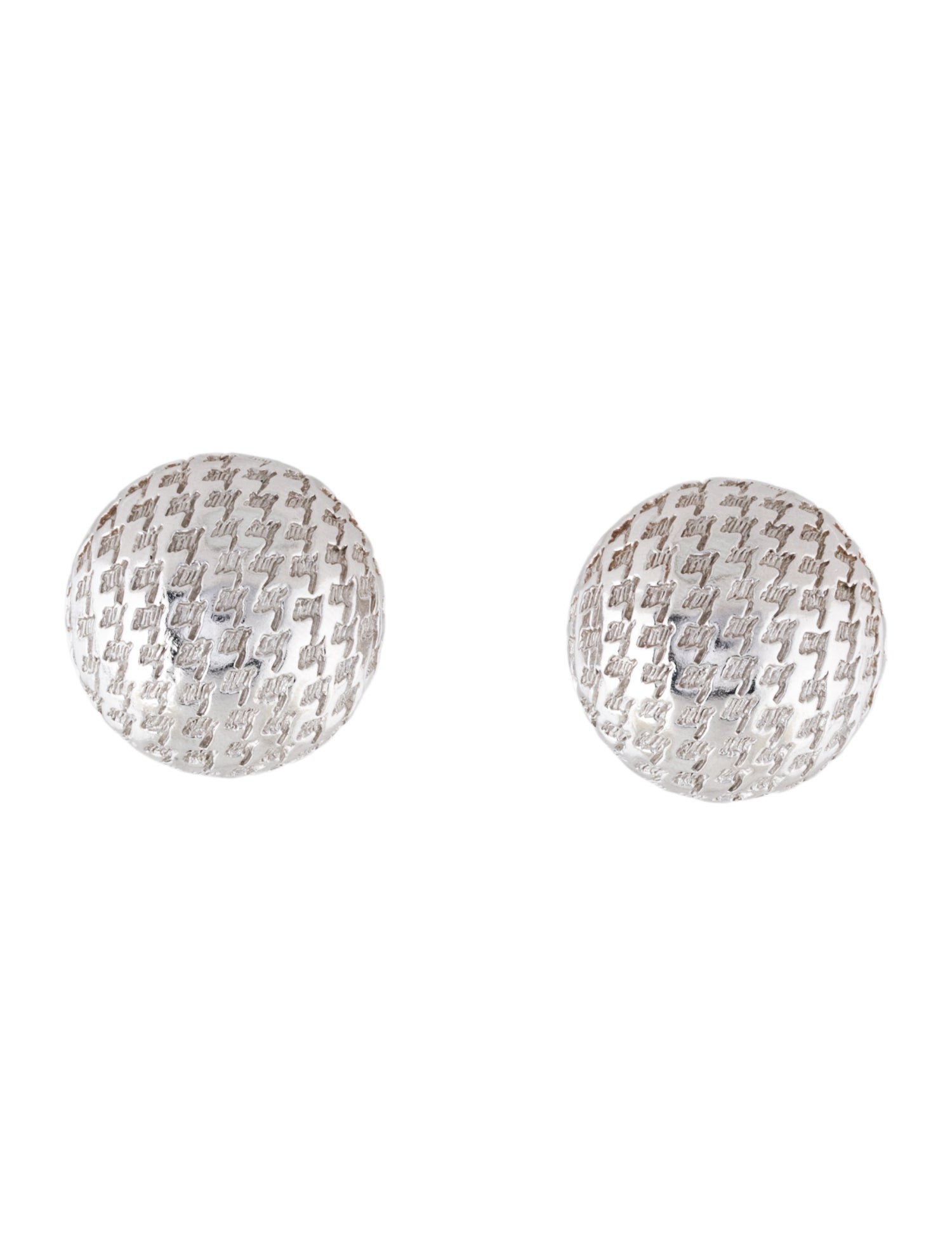 Christian Dior Vintage Textured Dome Clip-On Earrings