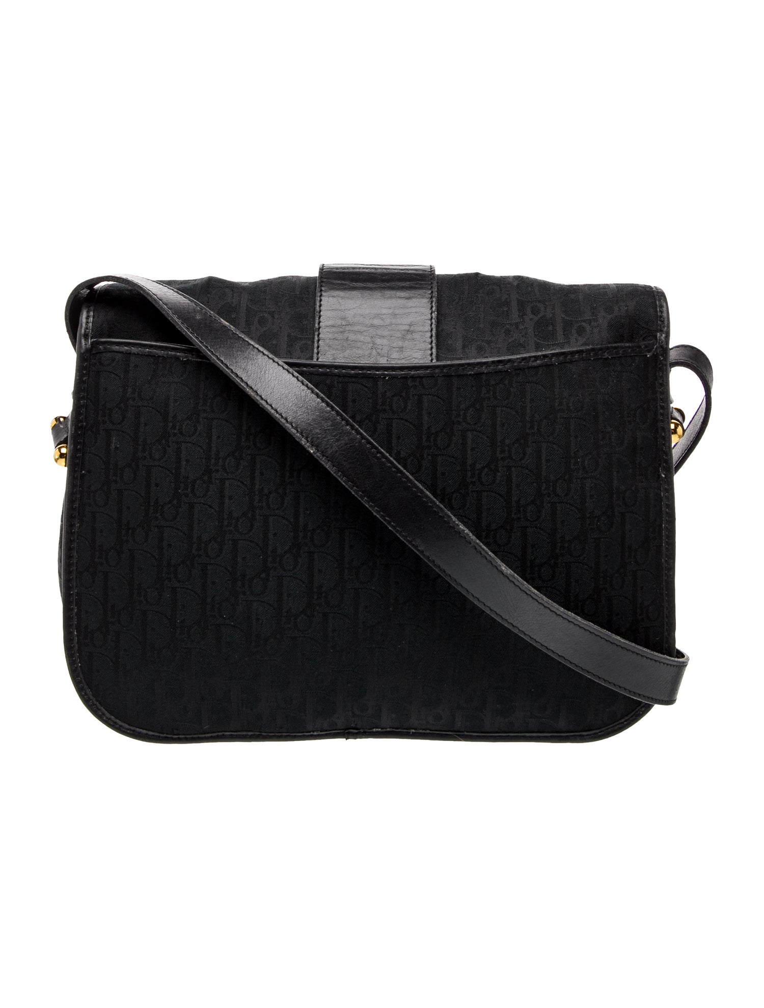 Christian Dior Oblique Jacquard Messenger Bag Vintage - Black