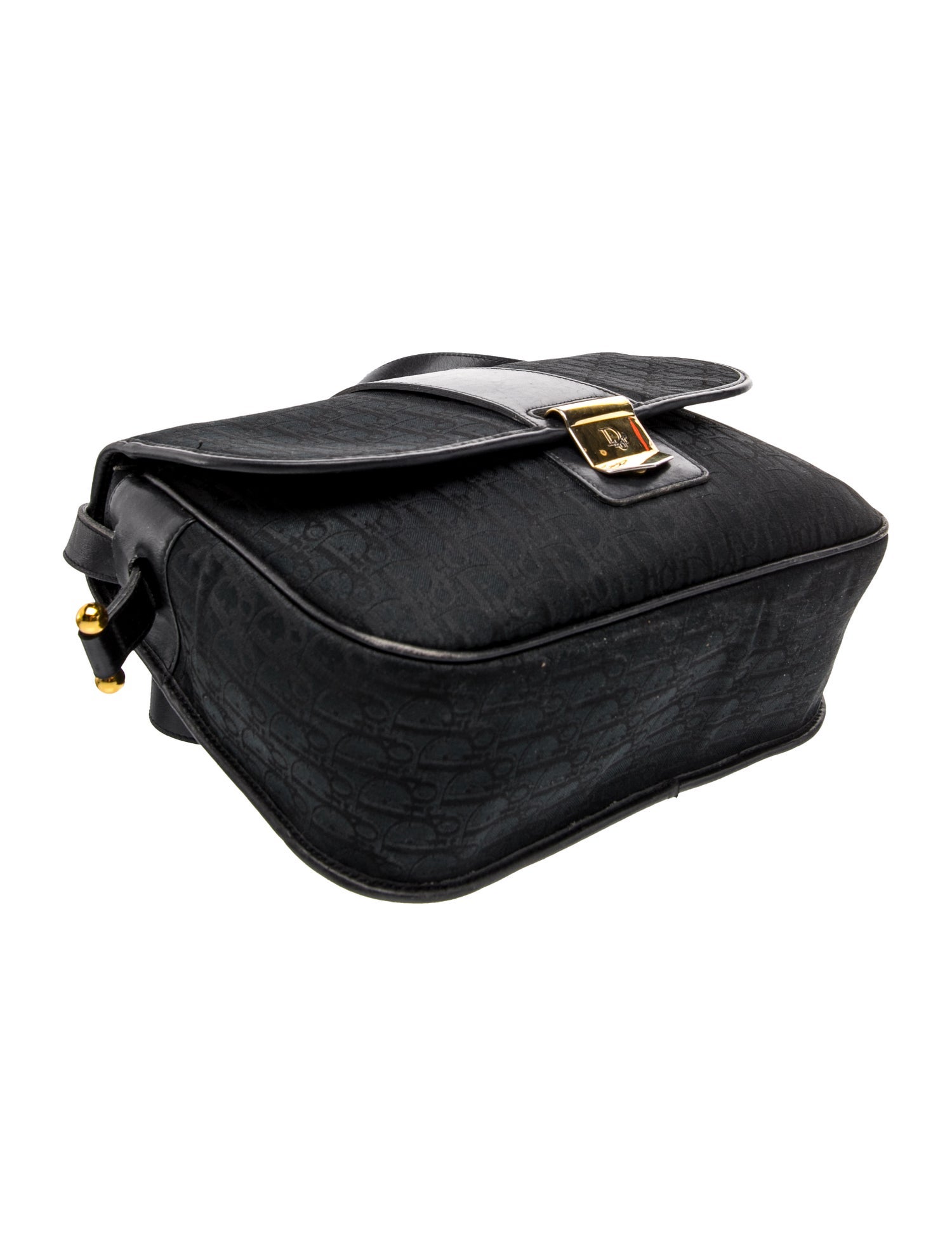 Christian Dior Oblique Jacquard Messenger Bag Vintage - Black