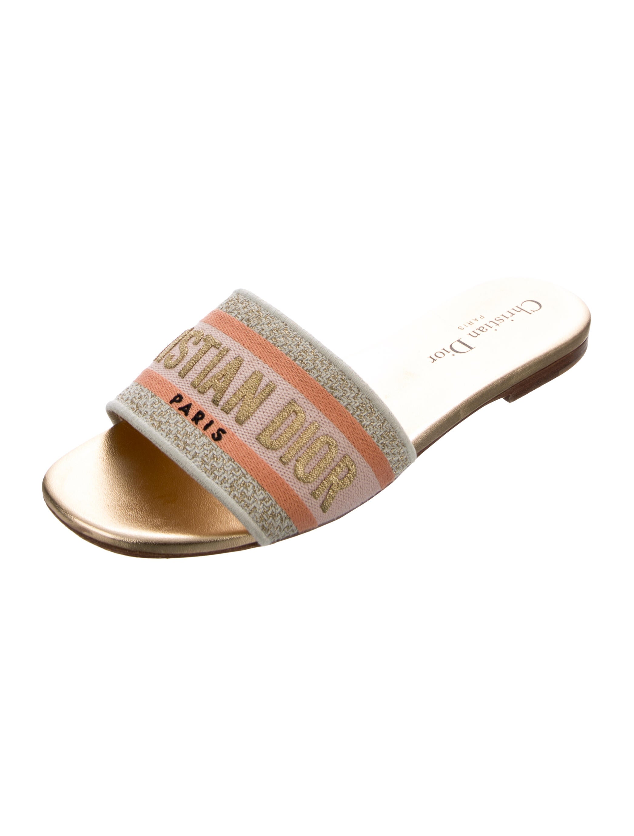 Christian Dior Leather Printed Slides