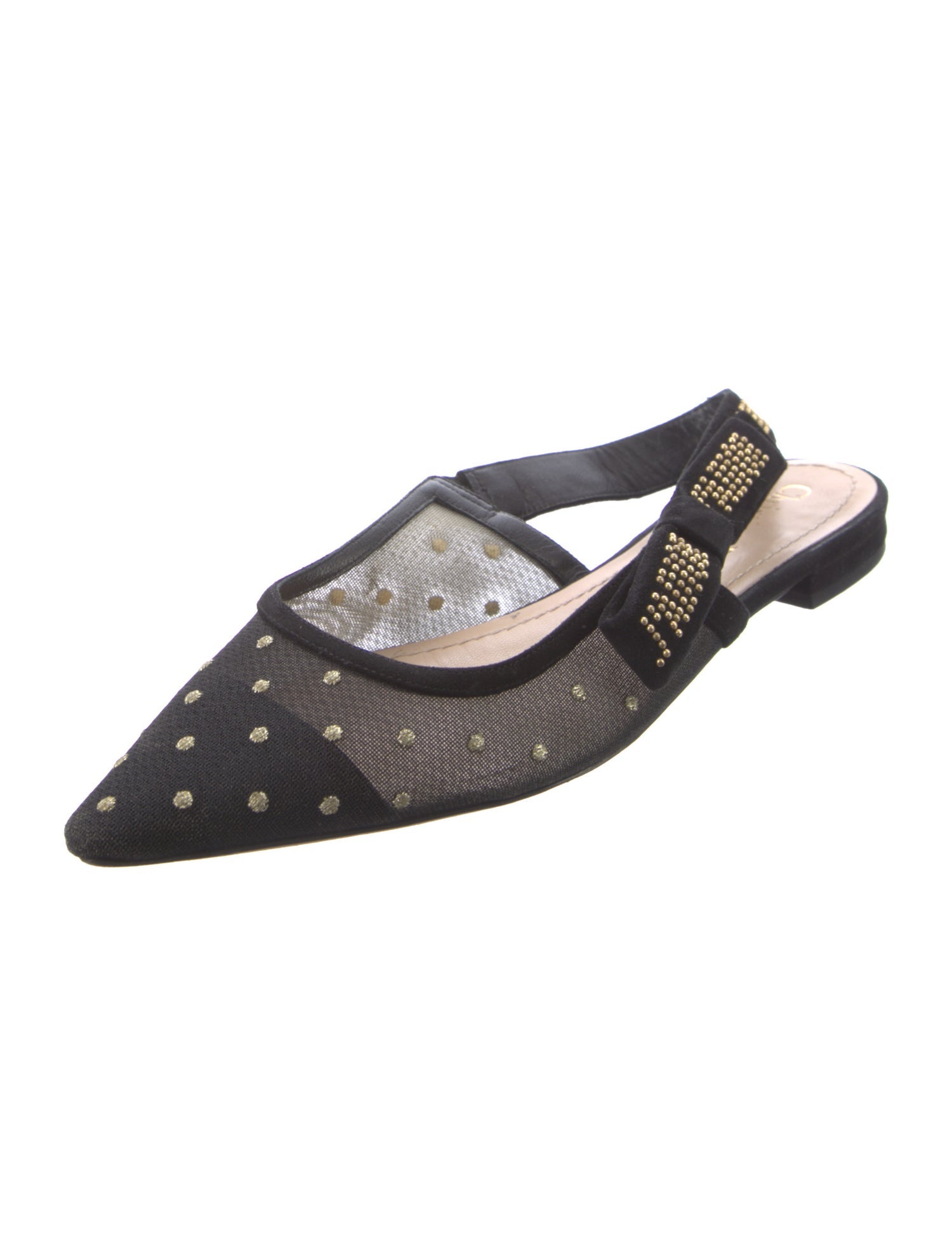 Christian Dior Suede Bow Accents Slingback Flats
