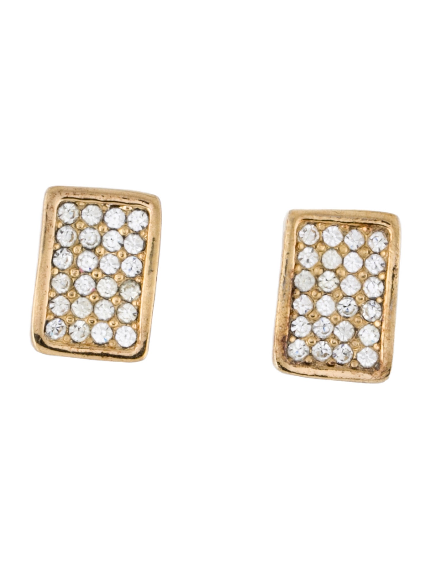 Christian Dior Vintage Crystal Clip On Earrings