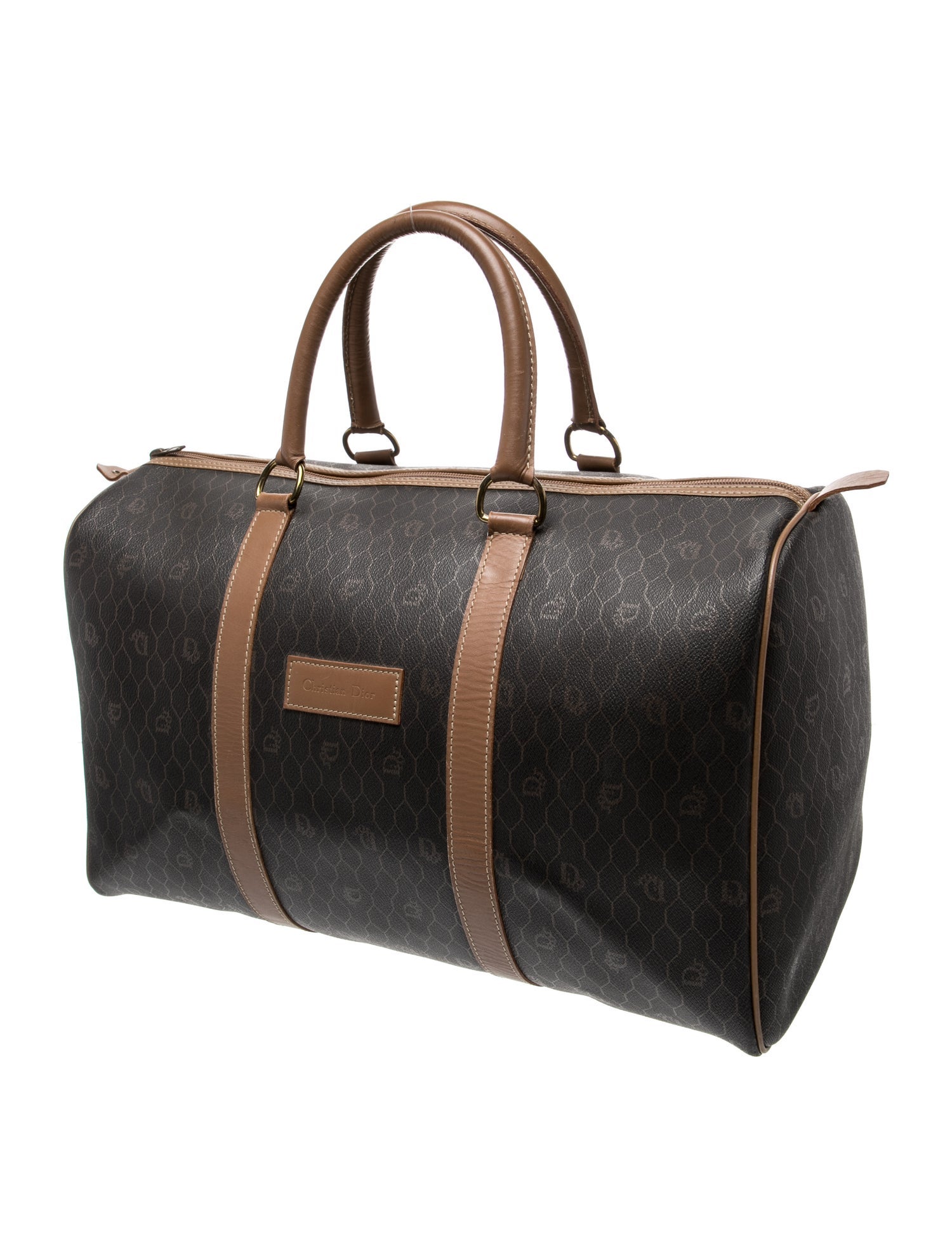 Christian Dior ボストンバッグ ブラウン Christian Dior Honeycomb Boston Vintage - Black Luggage and Travel