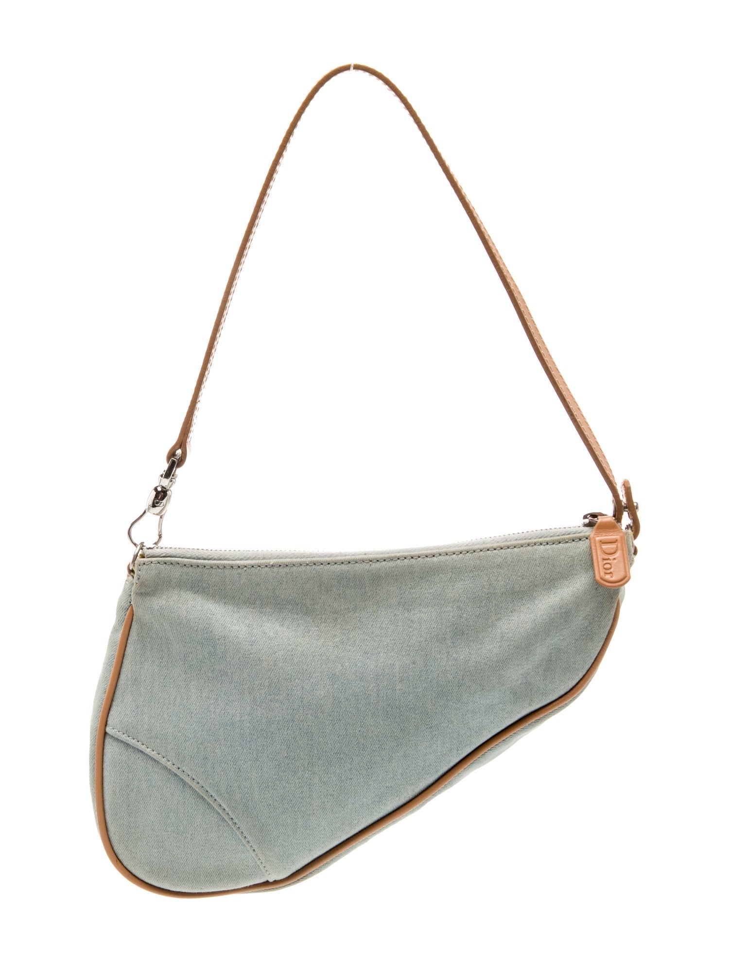 Christian Dior Denim Saddle Pochette - Blue Shoulder Bags