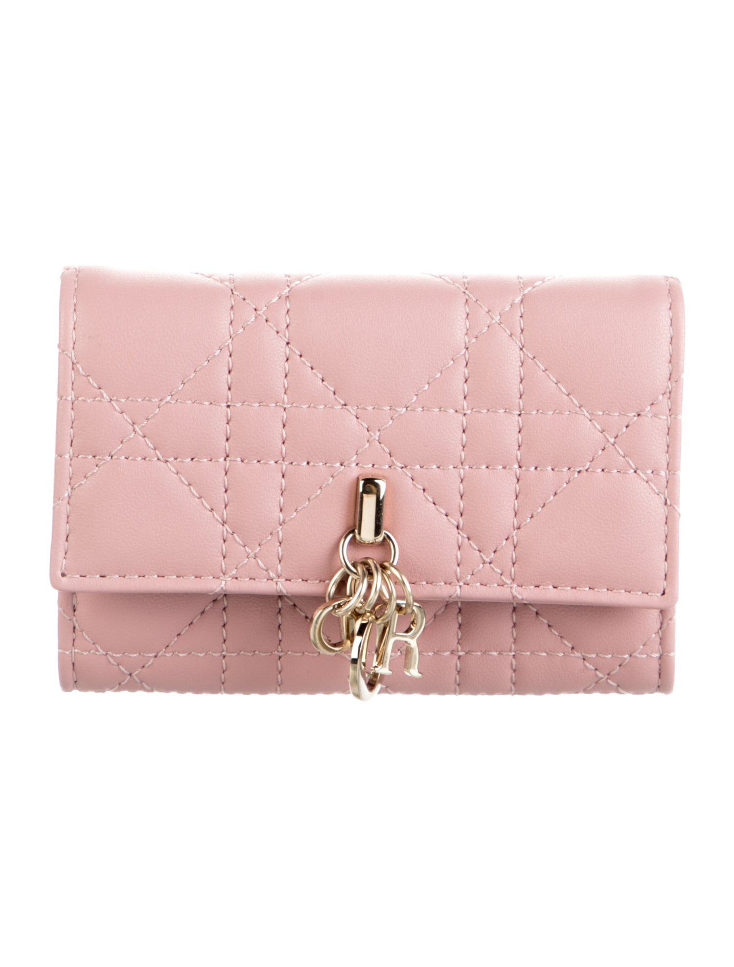 Christian Dior 2024 Cannage Pattern Compact Wallet