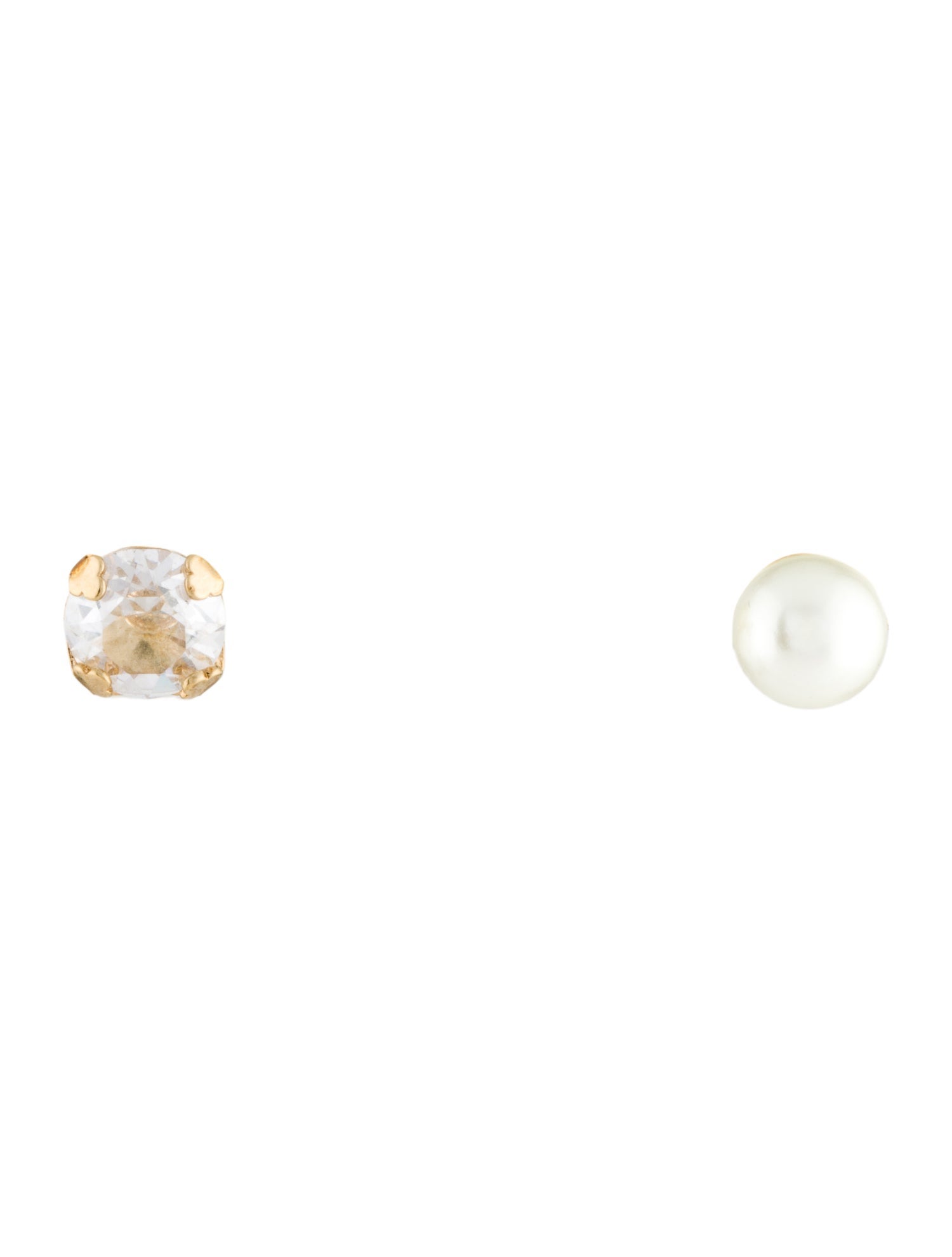 Christian Dior Faux Pearl & Crystal Tribales Stud Earrings