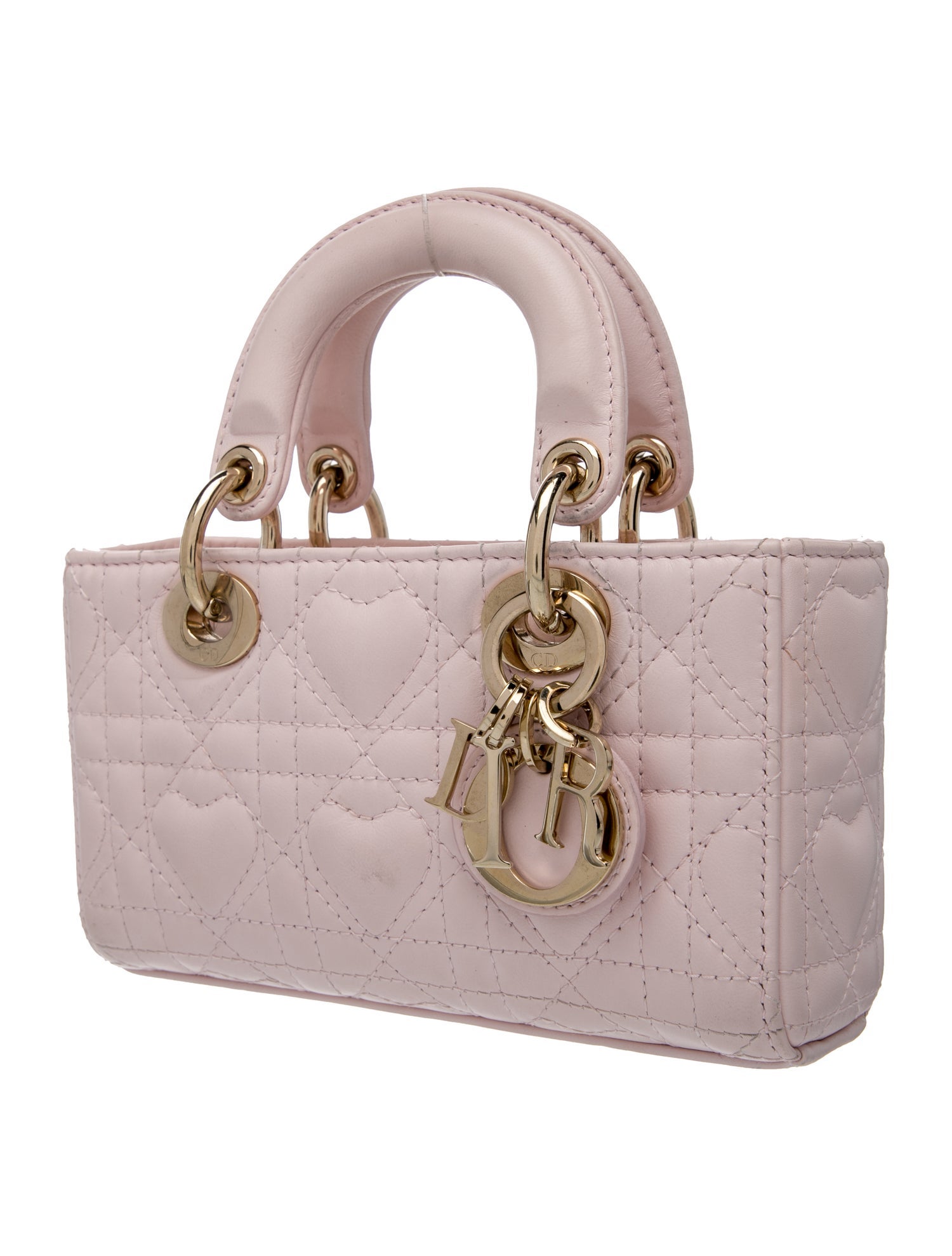 Christian Dior Cannage Lady Dior Micro 2024 - Pink Handle Bags