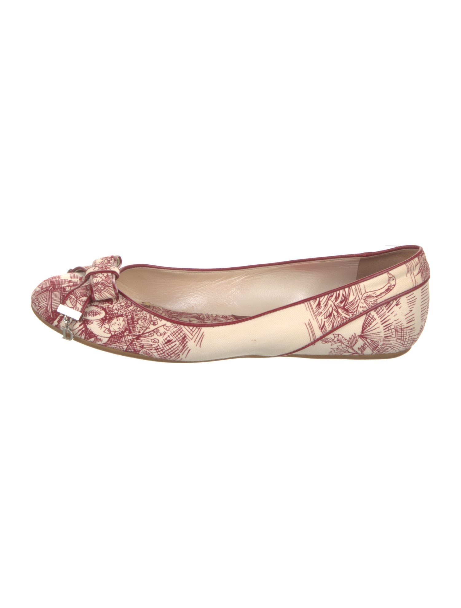 Christian Dior Canvas Printed Ballet Flats