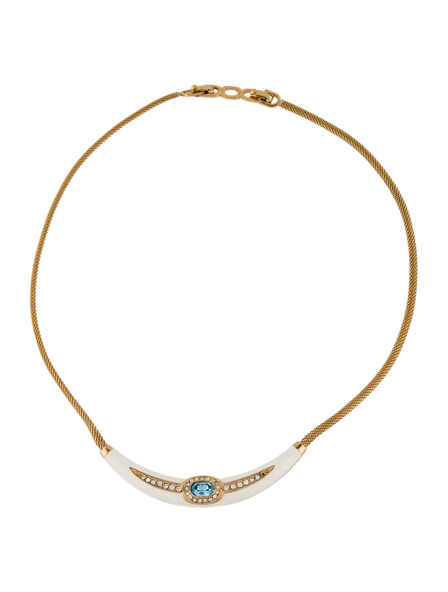Christian Dior Vintage Crystal & Enamel Collar Necklace