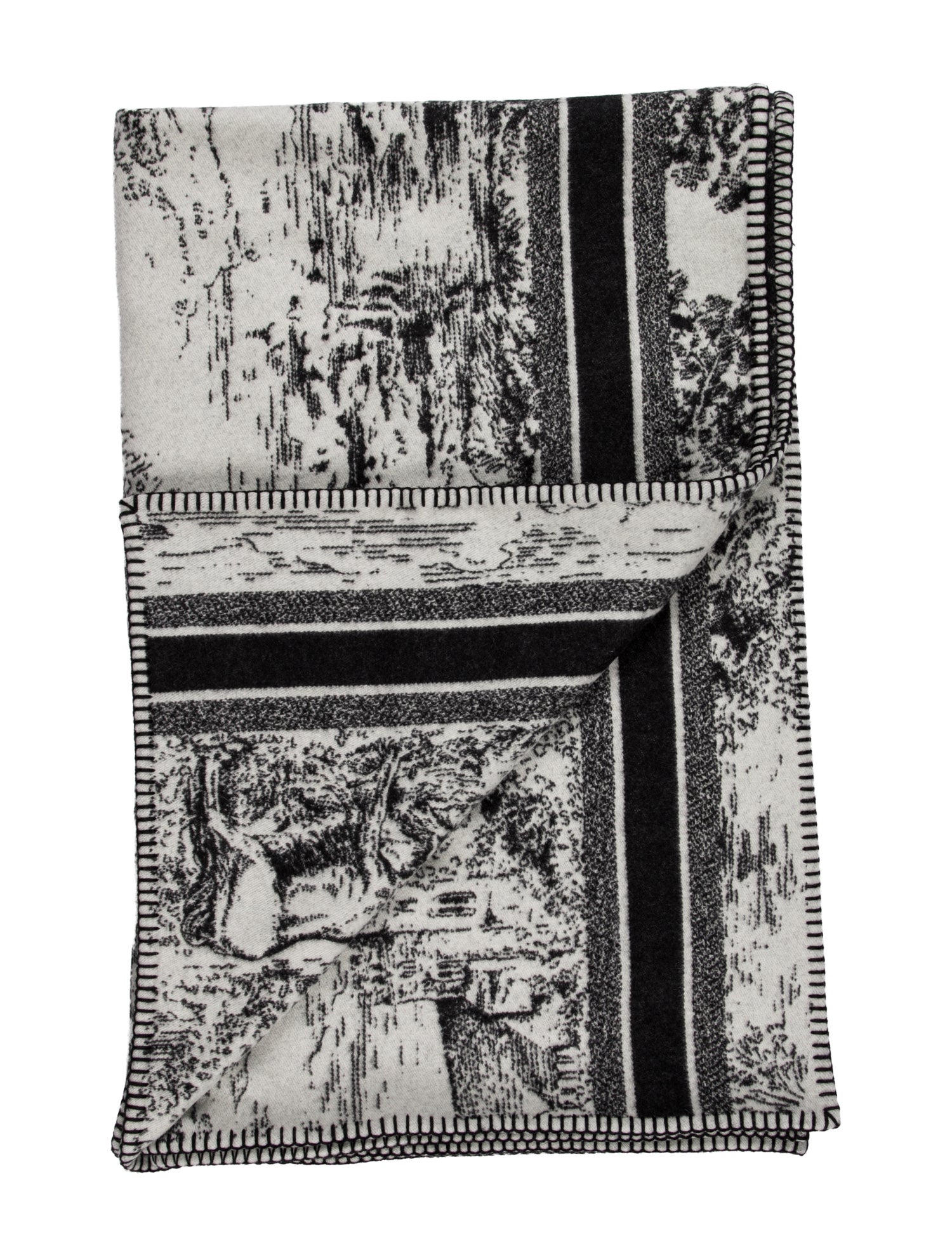 Christian Dior Toile de Jouy Scotland Throw Blanket