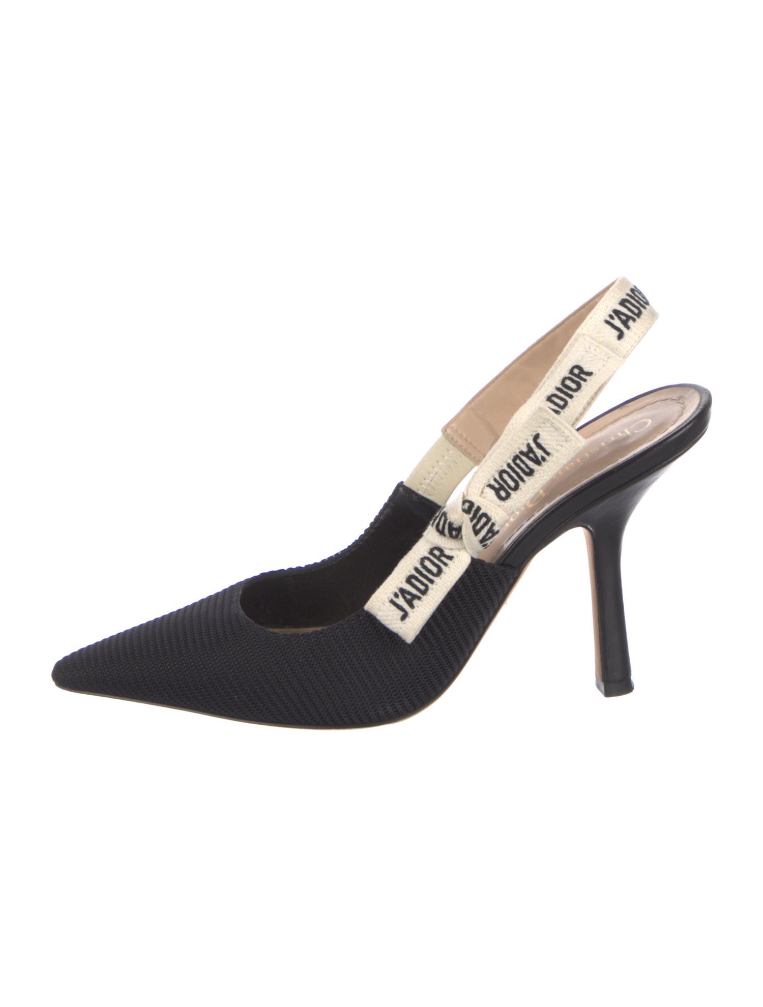 Christian Dior Graphic Print Bow Accents Slingback Pumps