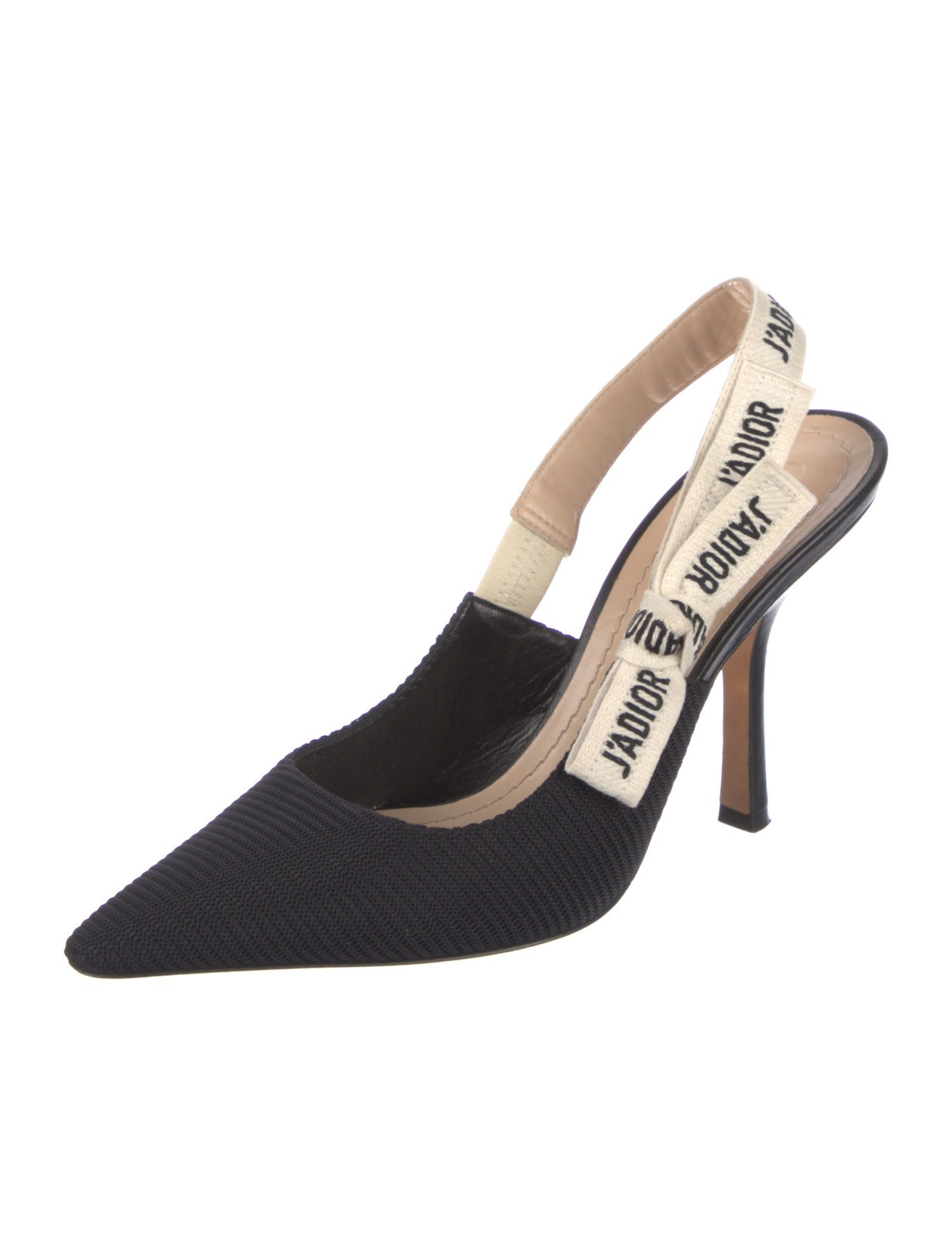 Christian Dior Graphic Print Bow Accents Slingback Pumps