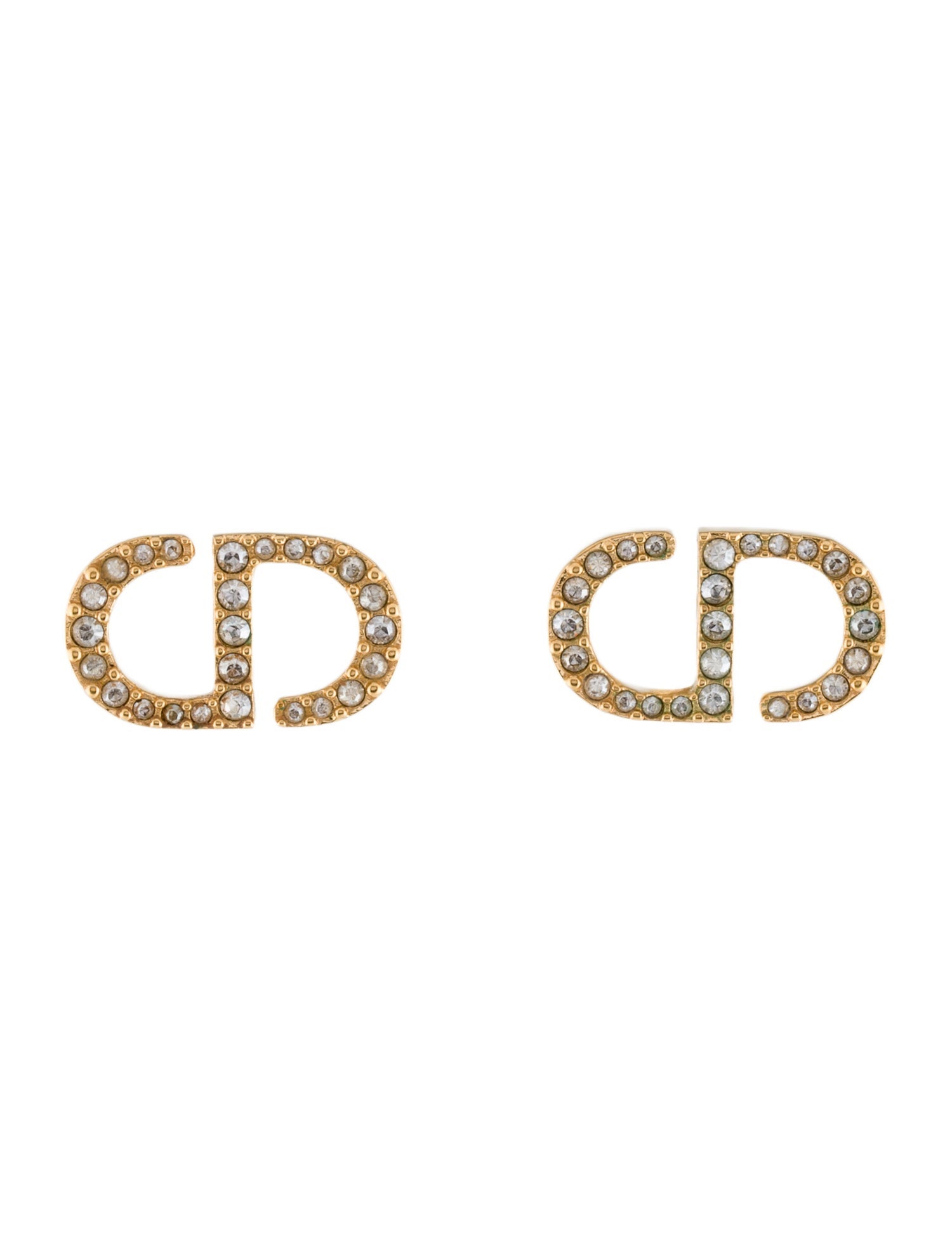 Christian Dior Crystal Petit CD Stud Earrings