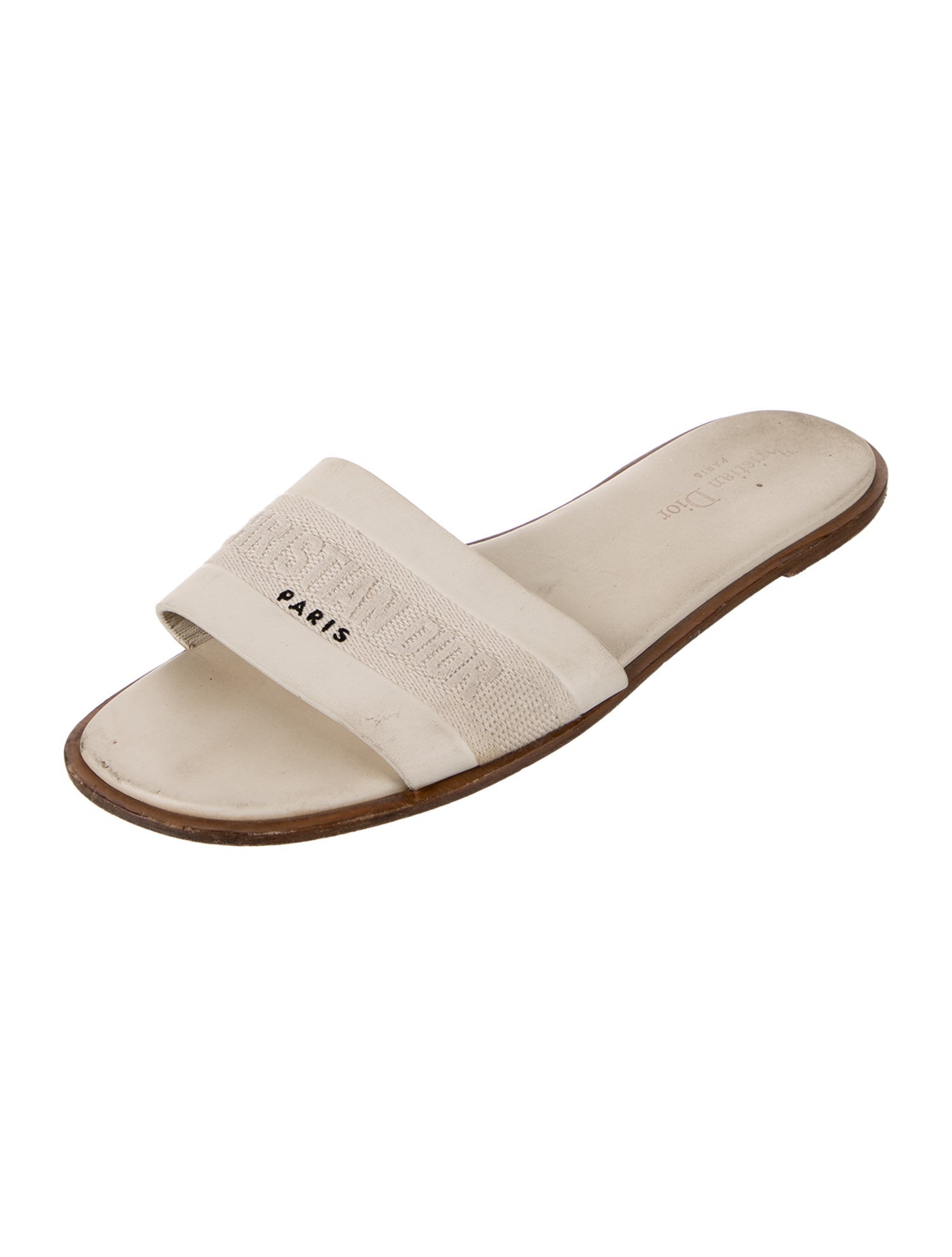Christian Dior Embroidered Accent Slides